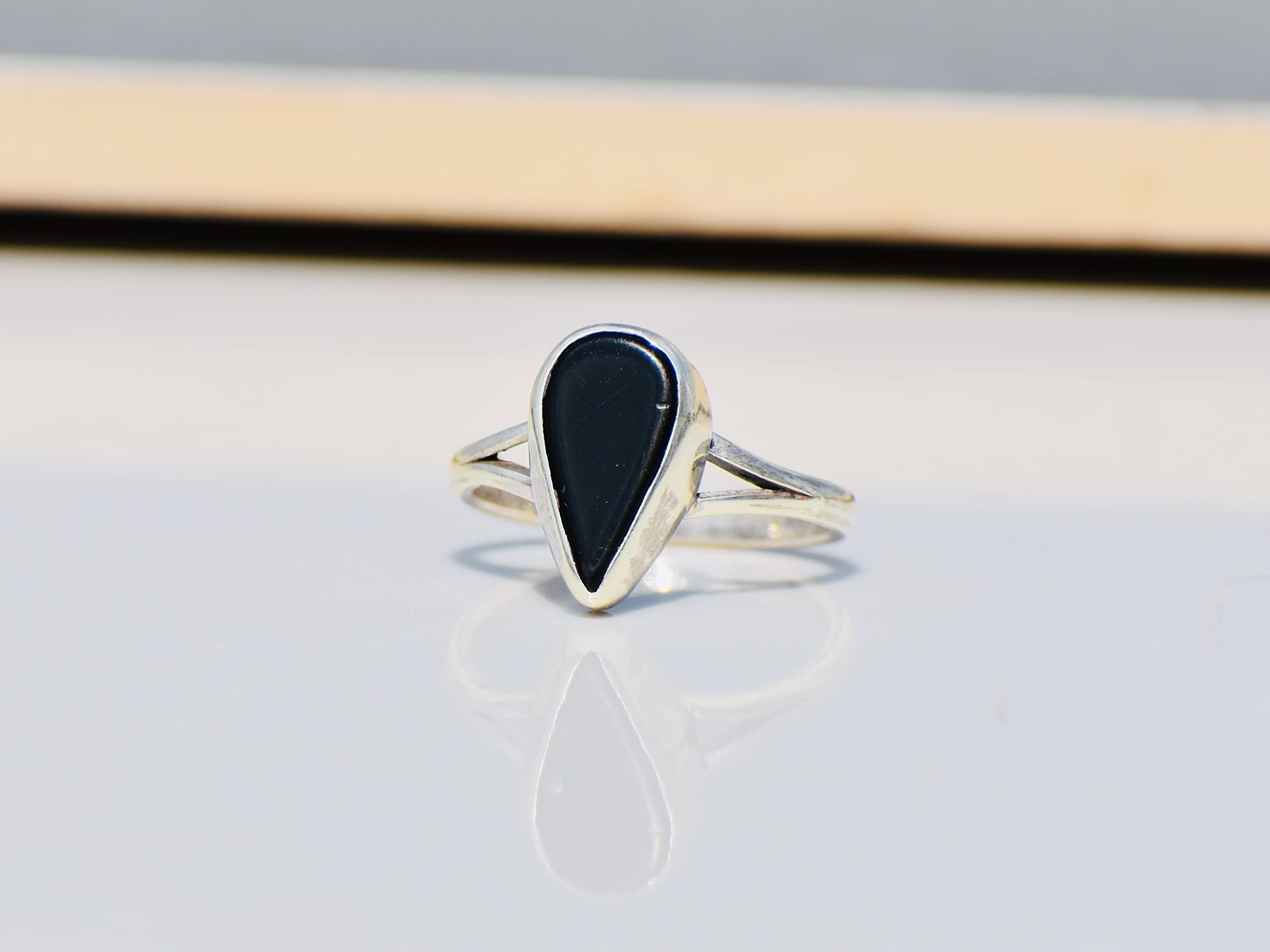 925 Sterling Silver Black Onyx Ring for Women | Handmade Gemstone Jewelry | Elegant Pear Onyx Ring | Perfect Gift for Her | Everyday Wear, Office, Party & Special Occasions