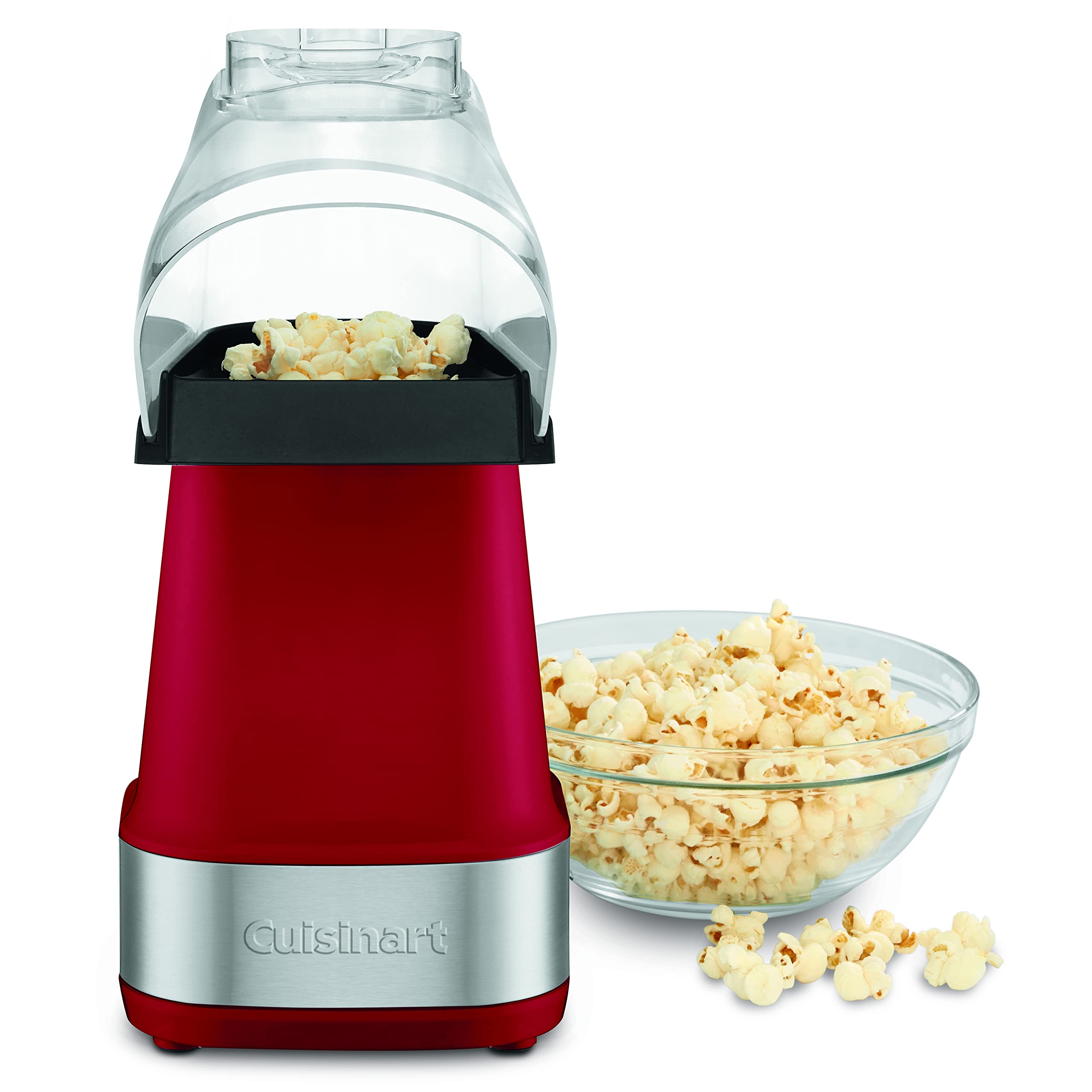 Cuisinart EasyPop Hot Air Popcorn Maker - Healthy Snack Machine for Home Theater, Movie Nights & Family Gatherings (Red)