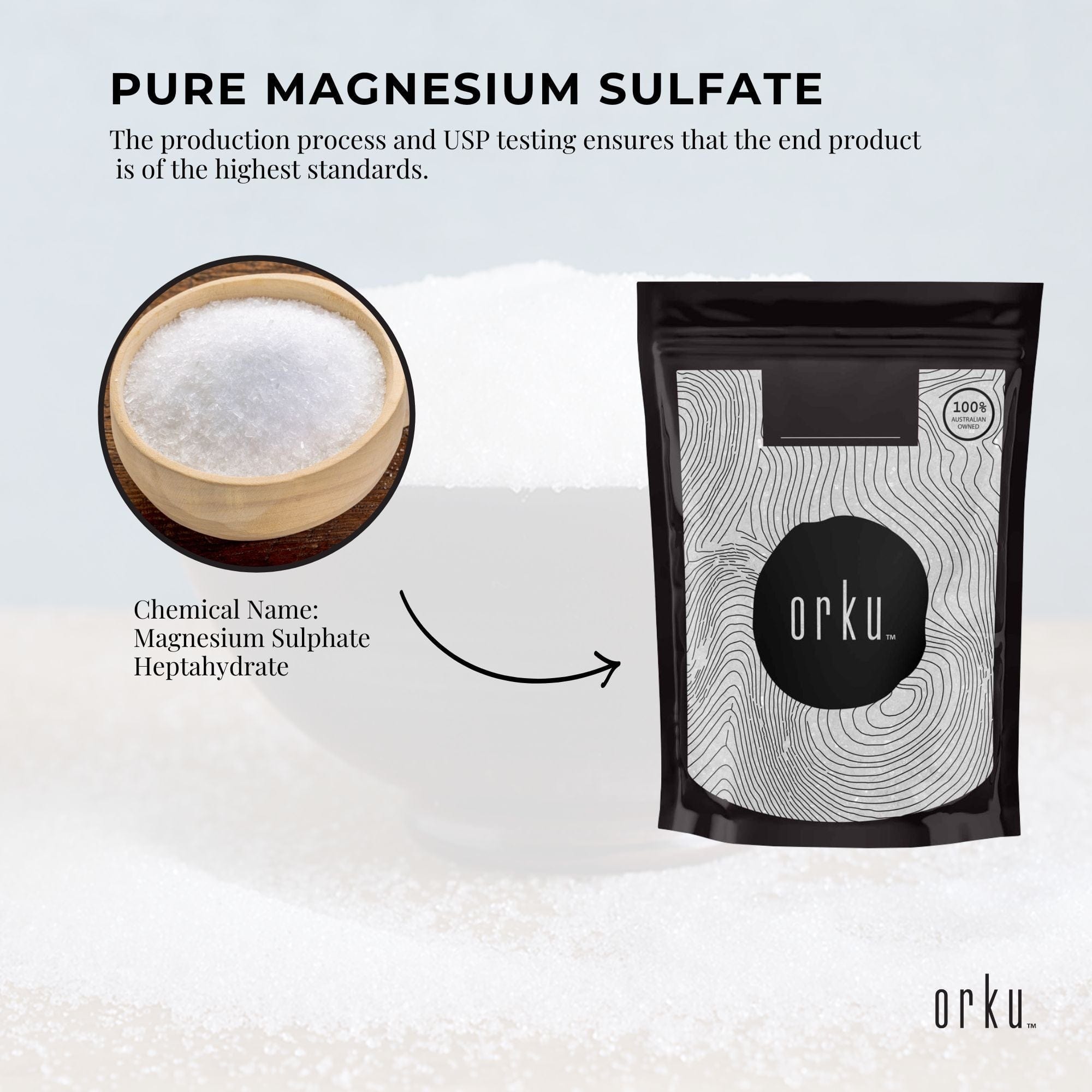 100g USP Epsom Salt Pharmaceutical Grade Magnesium Sulfate - Premium Body Bath Salts for Relaxation, Muscle Relief & Detox | Perfect for Spa, Foot Soak & Post-Workout Recovery