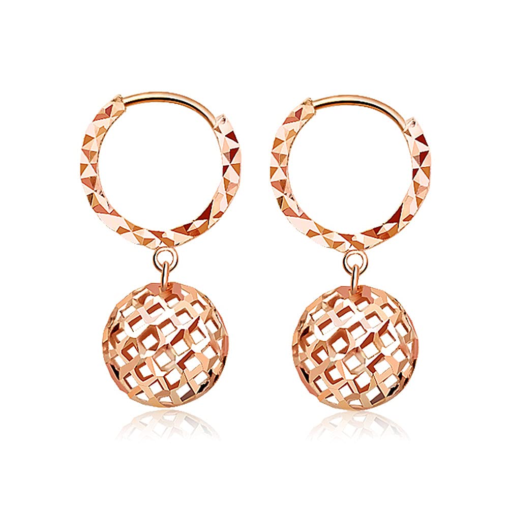 18K Solid Gold Hoop Earrings for Women - Dainty Hollow Teardrop Dangle Earrings in Real Gold with Certificate - Perfect Wedding Jewelry Gift for Brides, Prom, Parties & Special Occasions