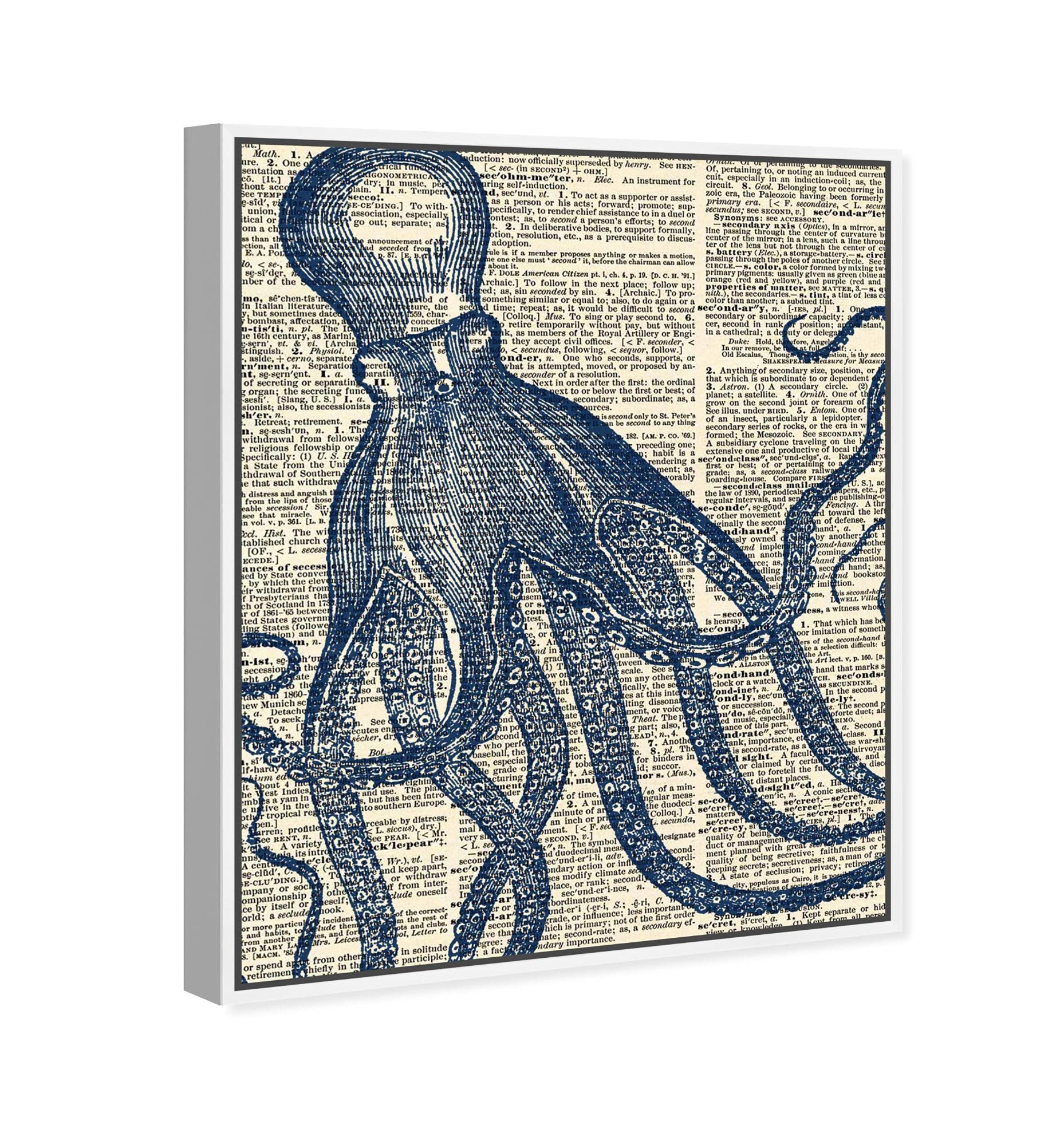 Nautical & Coastal Wall Art Canvas Prints - Marine Life Octopus Dictionary Home Décor by Oliver Gal Artist Co. | 36