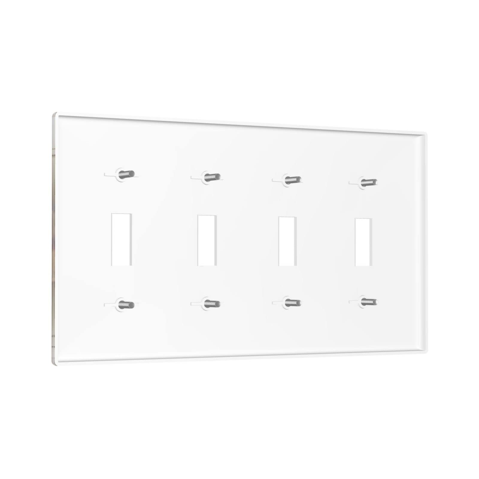 Abstract Orange Light Switch Cover - Decorative 4 Gang Toggle Wall Plate (4.5