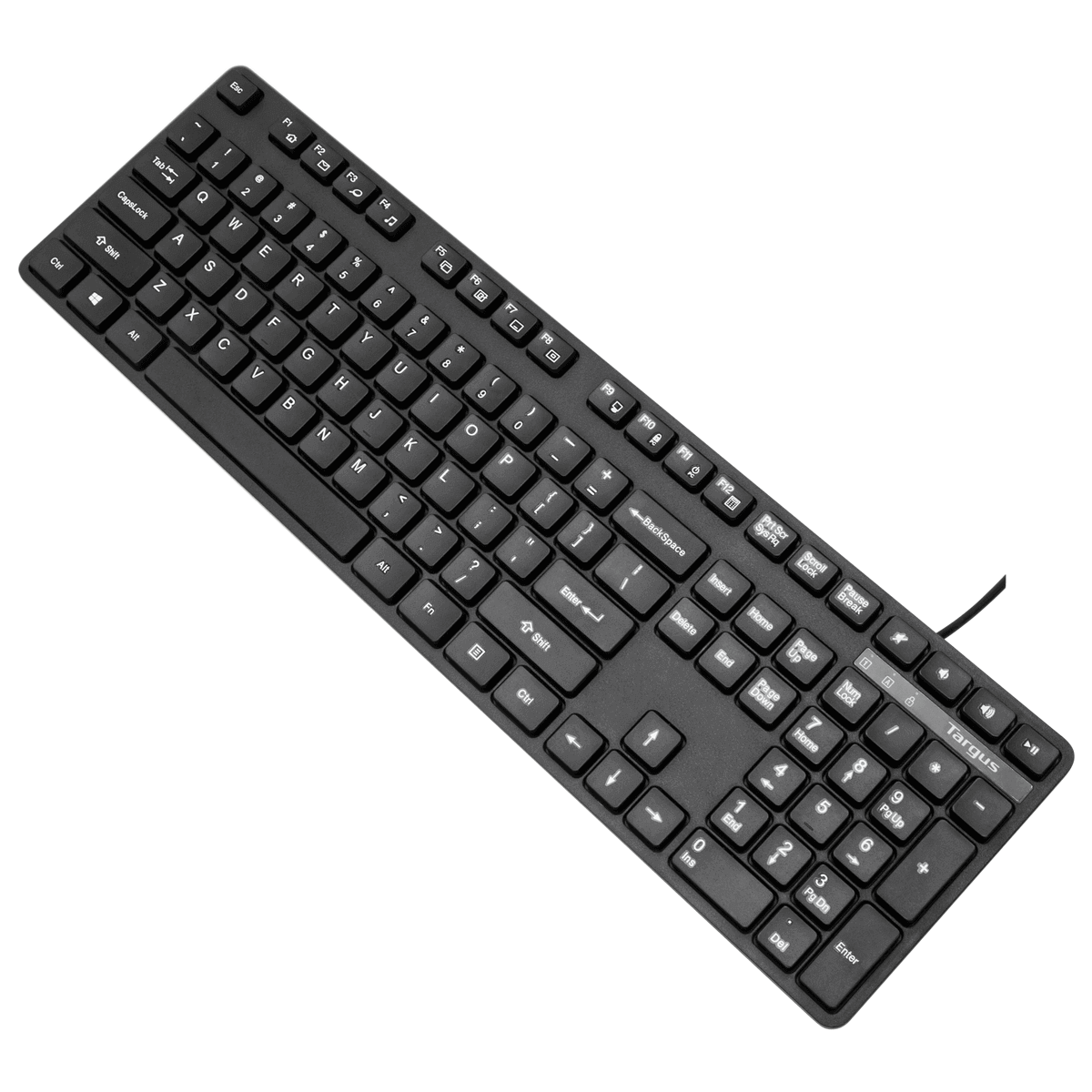 Targus USB Wired Keyboard - Ergonomic Full-Size Computer Keyboard with Quiet Keys for Office, Home & Gaming Use