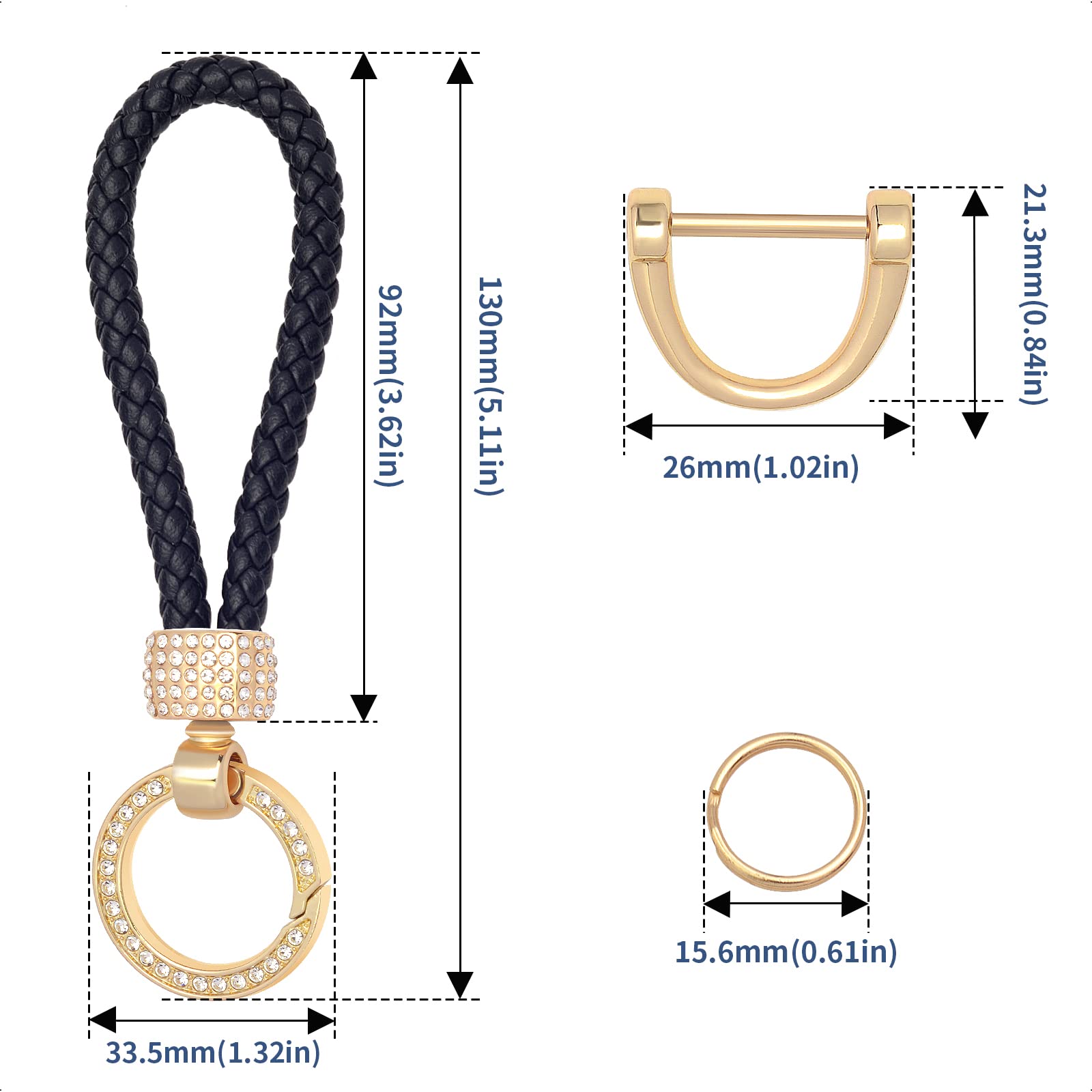 Bling Rhinestone Keychain - Stylish Key Ring for Gifts & Accessories