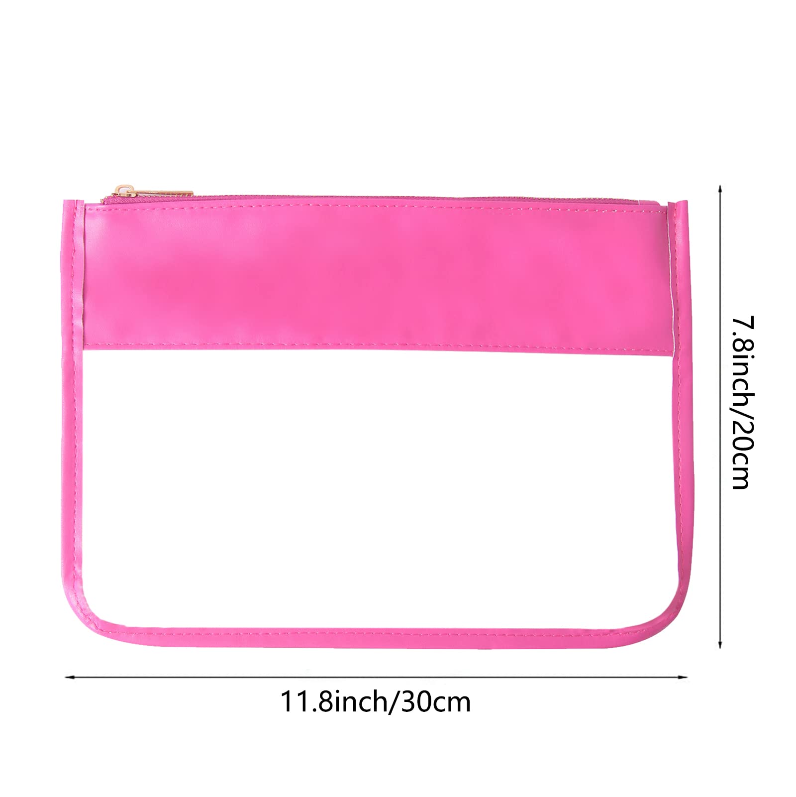 Waterproof Leather Makeup Bag for Women & Girls - DIY Chenille Letter Cosmetic & Toiletry Travel Organizer (Rose Red) | Perfect for Travel, Gym & Daily Essentials Storage