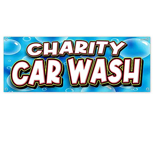 13 oz Heavy-Duty Vinyl Charity Car Wash Banner - Single-Sided with Metal Grommets | Waterproof & Durable for Fundraising Events, Car Wash Signs, and Outdoor Advertising