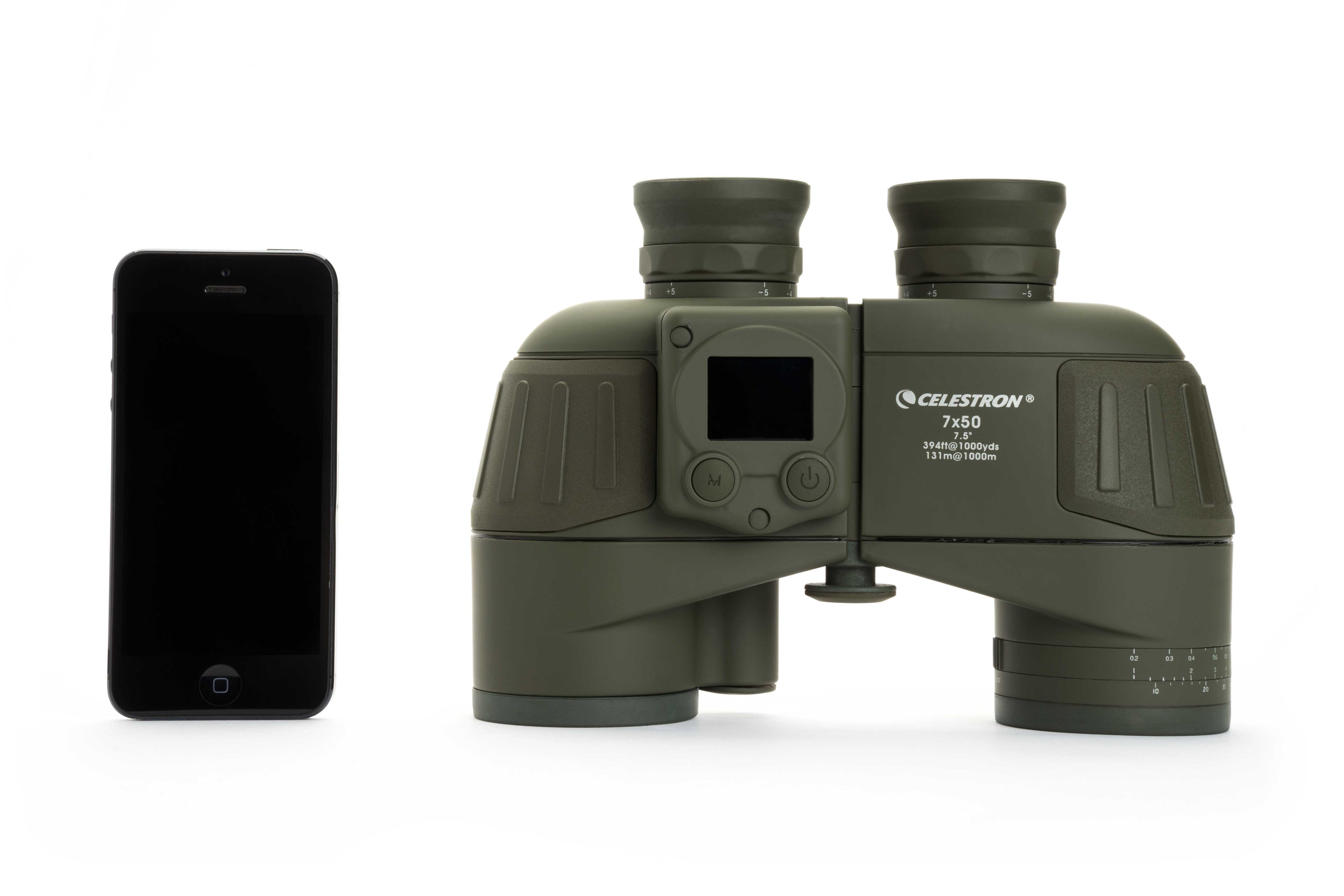 Celestron Cavalry 7x50mm Porro Binoculars with GPS, Digital Compass & Reticle - High Powered Waterproof Binoculars for Hunting, Bird Watching, Hiking & Outdoor Adventures