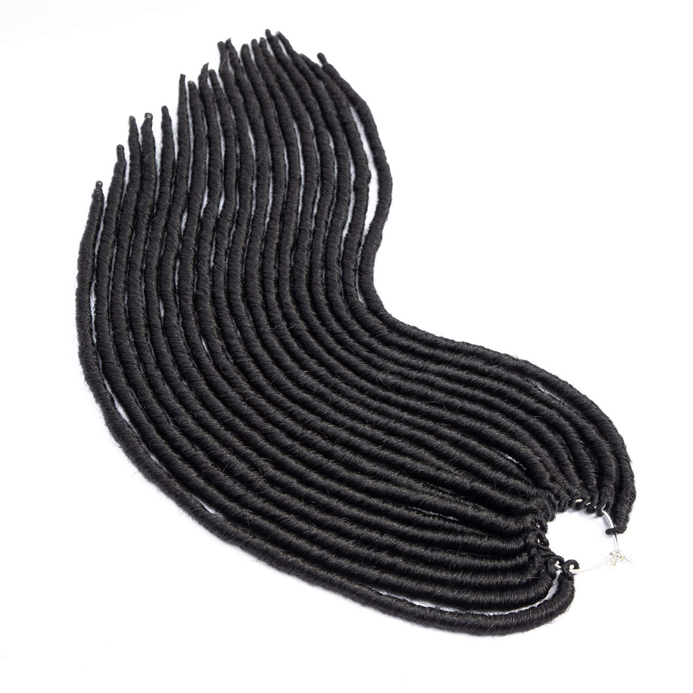 Callia 18 Inch Crochet Dreadlocks Hair - 6 Packs Synthetic Faux Locs Braiding Hair for Black Women (1B Natural Black) | Easy DIY Protective Style for Everyday Wear & Special Occasions