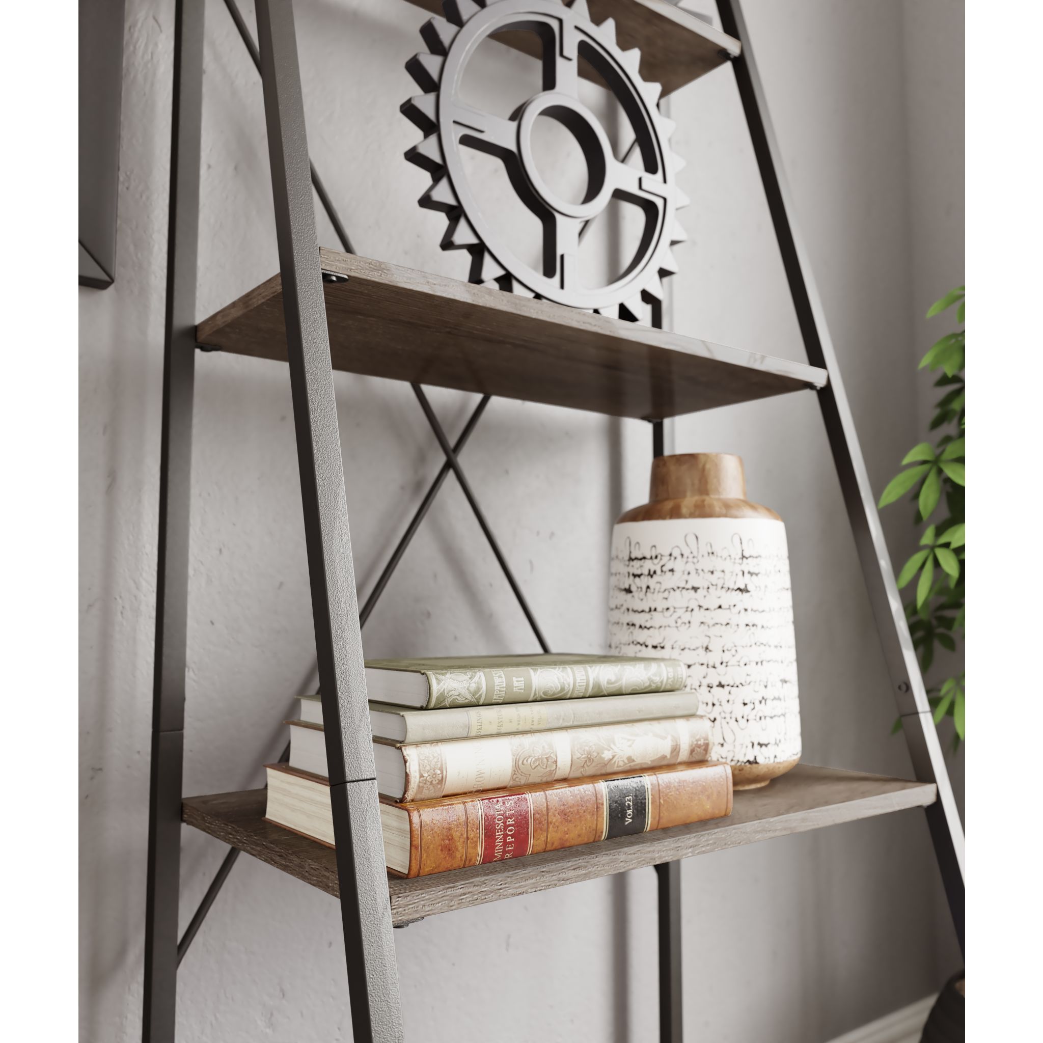 Bertmond 5-Shelf Bookcase - Light Brown & Black Wooden Bookshelf for Home Office, Living Room, Bedroom - Sturdy Storage Organizer for Books, Decor & Display Items