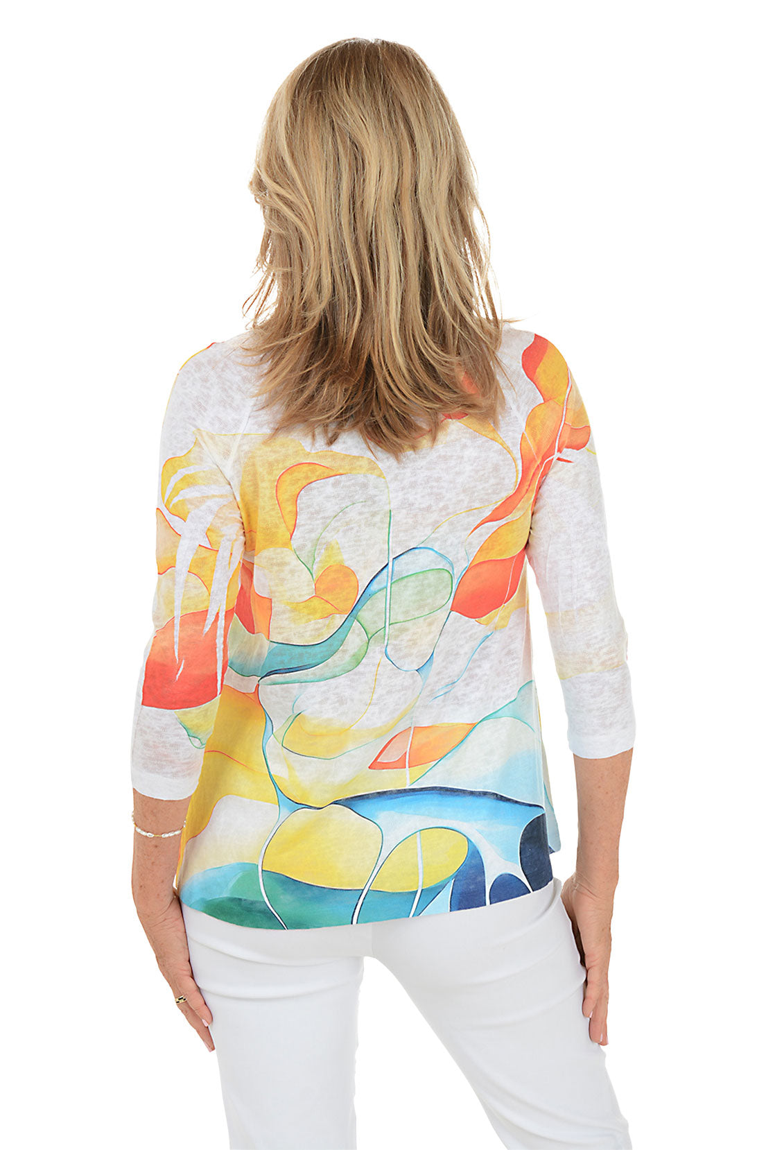 Colorful Flowy Sequin Pocket Knit Top - Women's Casual Blouse for Party, Date Night & Holiday Outfits