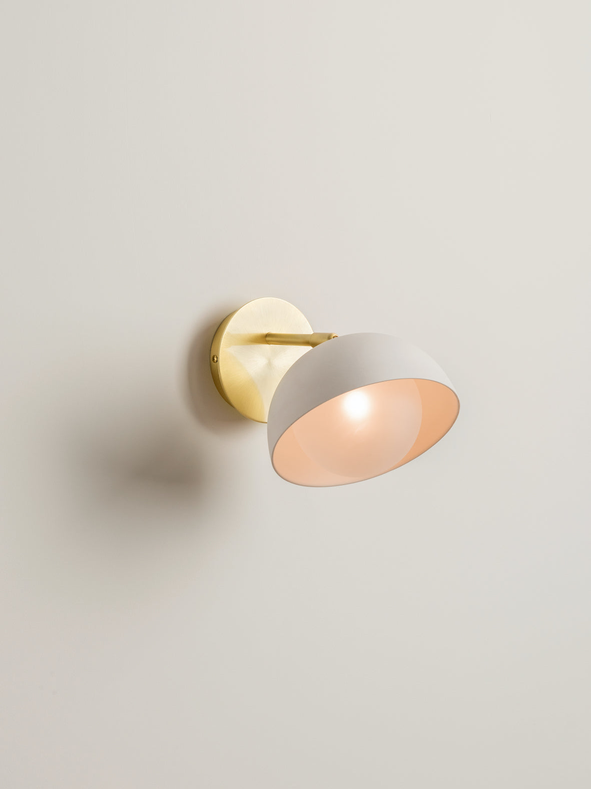Porsa Brushed Brass Wall Light with Warm White Porcelain Shade - Perfect for Bedroom, Living Room, and Hallway Lighting