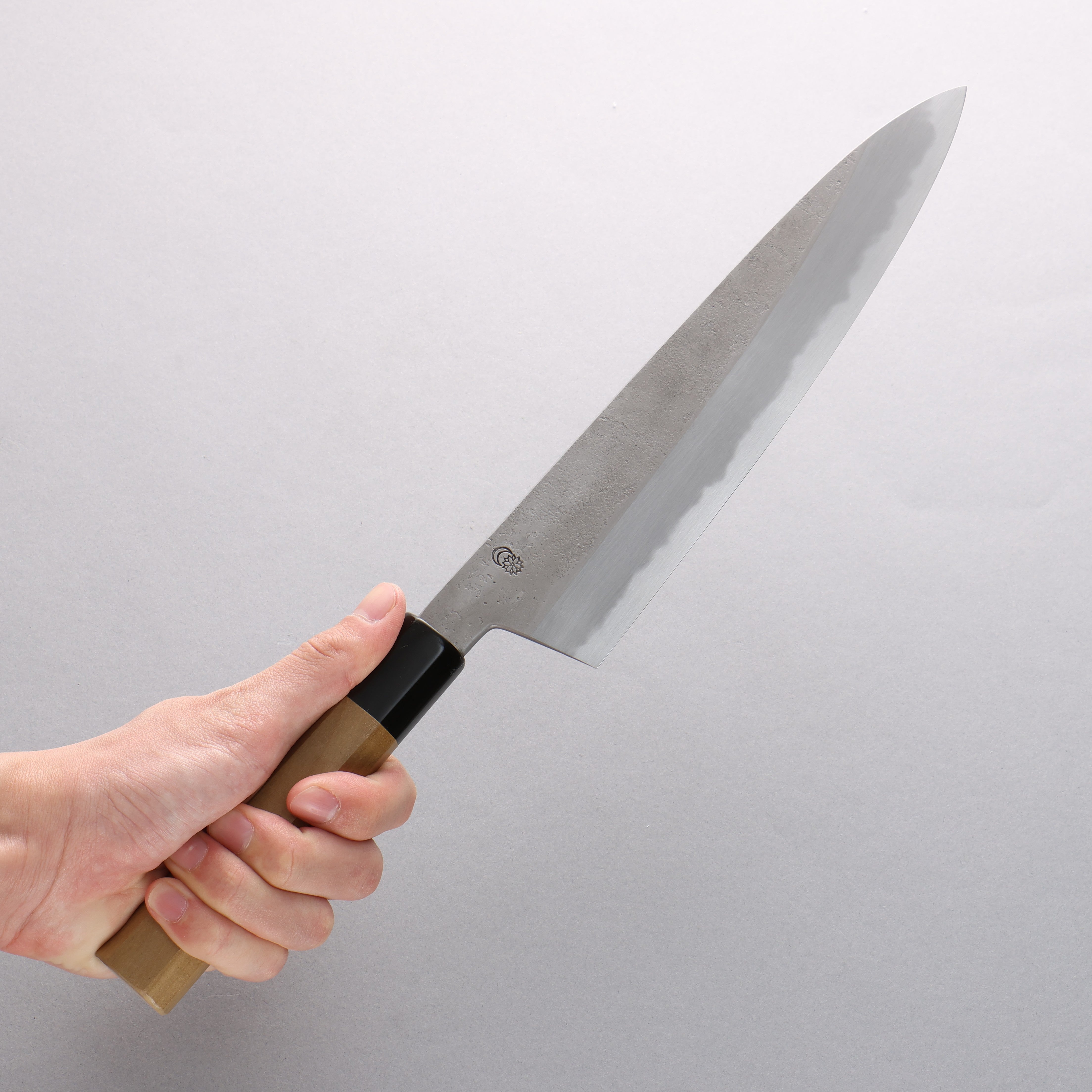 Premium Kikuzuki White Steel No.2 Nashiji Gyuto Japanese Chef Knife 240mm with Magnolia Wood Handle - Perfect for Professional Chefs & Home Cooking Enthusiasts