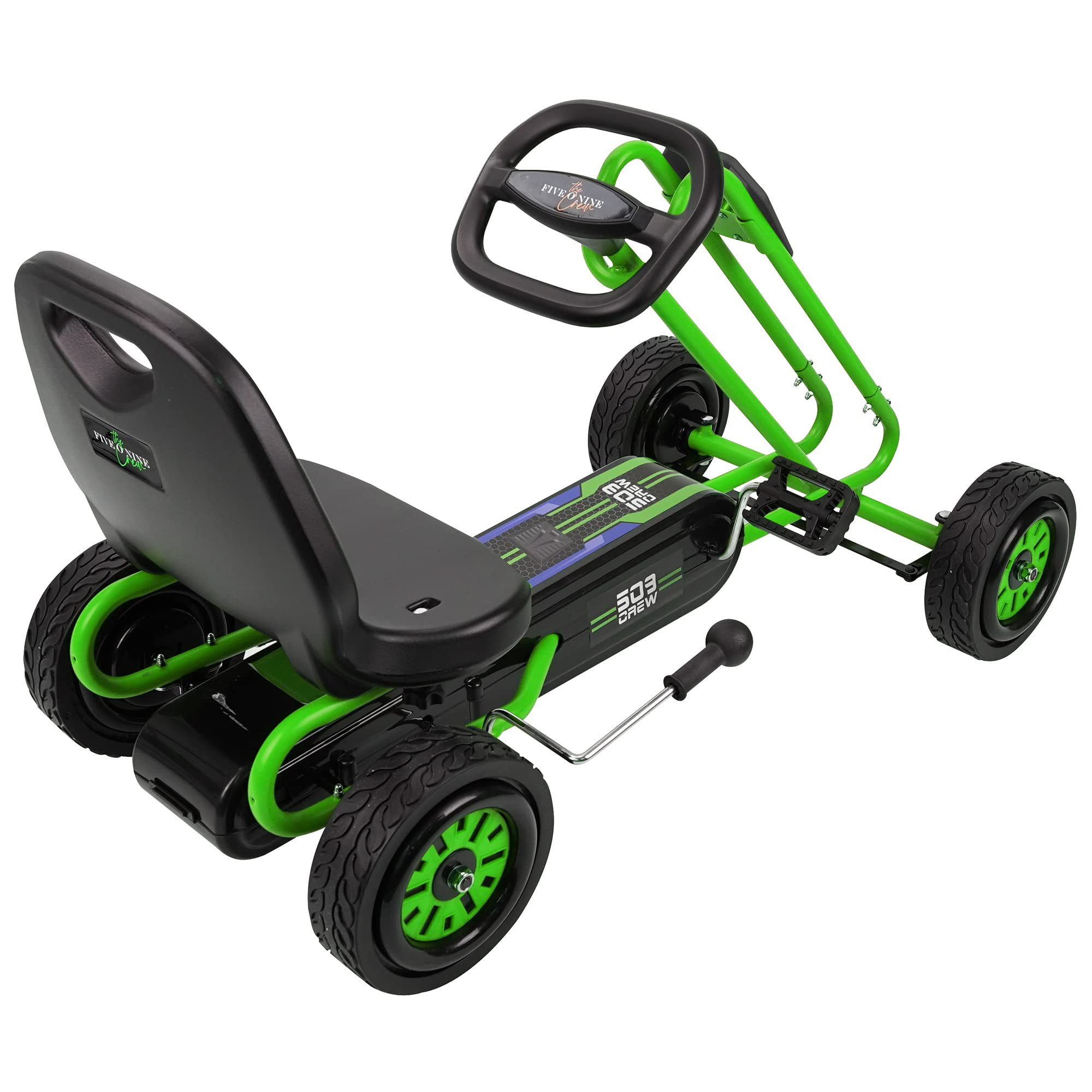 509 Crew Rocket Pedal Go Kart - Green | Adjustable Ergonomic Seat Go-Kart for Kids Ages 4-10 | Ride-On Toy for Boys & Girls with Sharp Handling | Outdoor & Backyard Fun | Birthday Gift Idea (U918005)