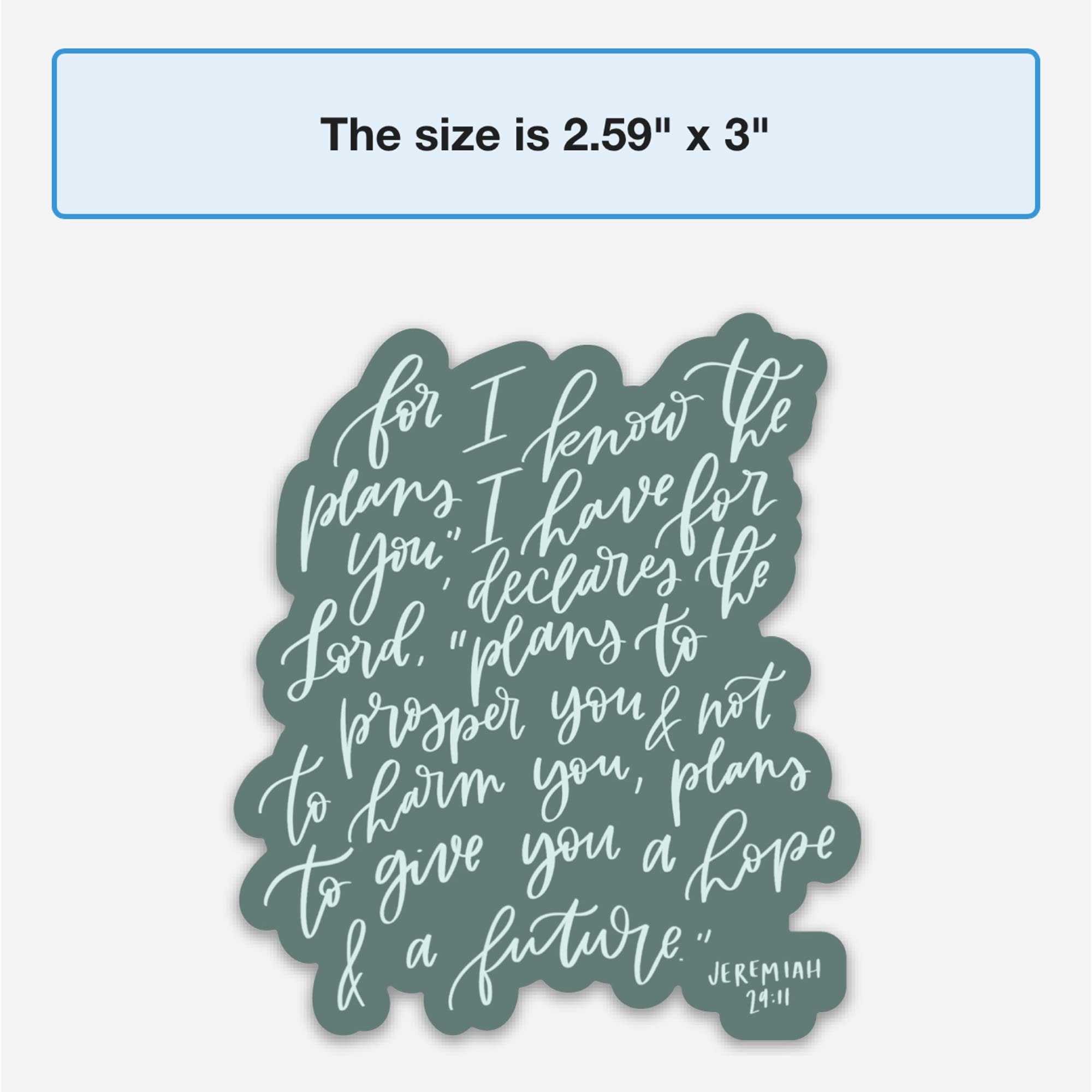 Christian Stickers - Religious Quotes & Bible Verse Decals | Jeremiah 29:11, Faith, God & Jesus Stickers for Journals, Bibles, Laptops & Home Decor