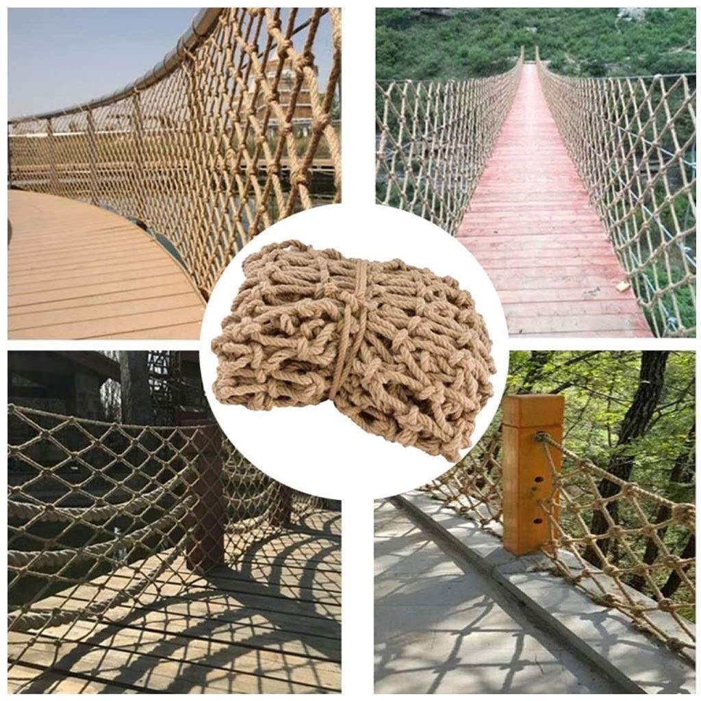 Safety Net Hammock for Kids & Pets - 1x8m(3x26ft) Durable Hemp Rope Climbing Net - Stair Railing Protector, Outdoor Playground Swing, Terrace Cargo Fence - Perfect for Child Safety, Pet Enclosure & Ceiling Decor