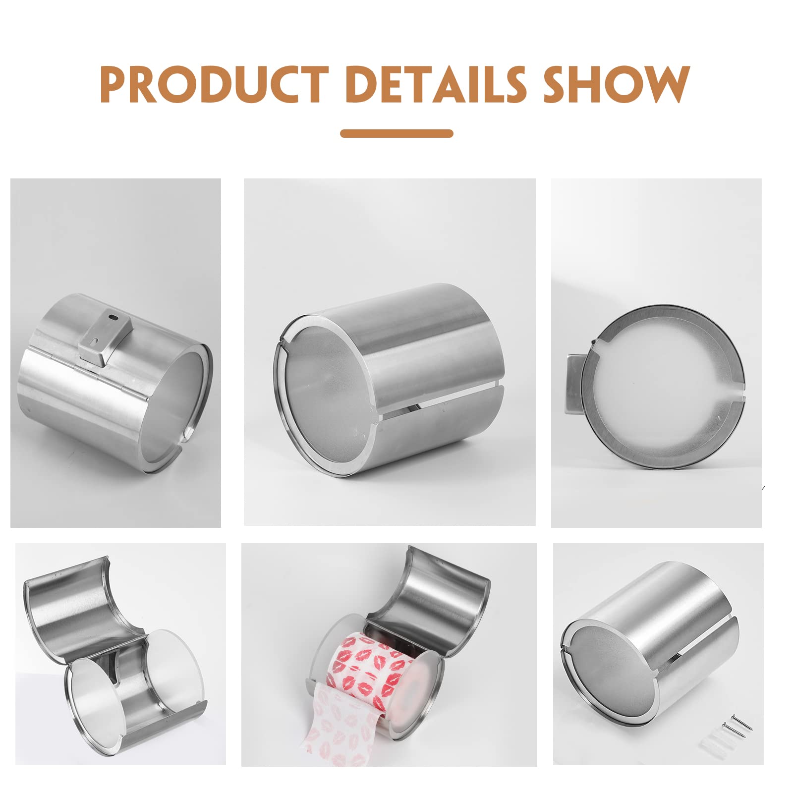 Upgraded Stainless Steel SUS 304 Toilet Paper Holder - Dog & Cat Proof Bathroom Wall Mount Roll Box - Durable Round Toilet Paper Case for Home, RV, and Office Use