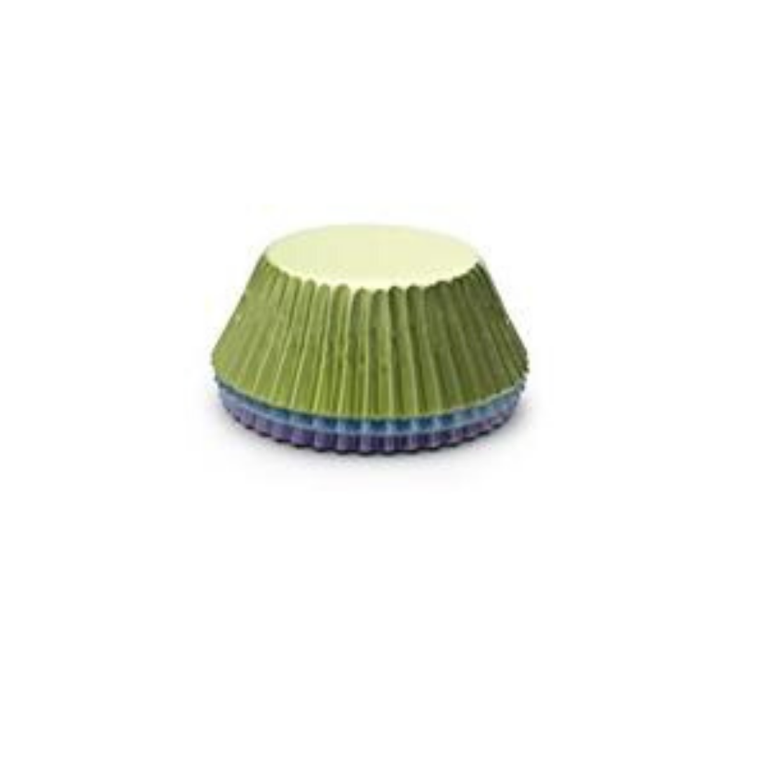 Fox Run Foil Bake Cups - 50 Count Assorted Colors (Purple, Blue, Green) | Non-Stick Disposable Baking Liners for Muffins, Cupcakes & Desserts | Perfect for Parties, Holidays & Home Baking