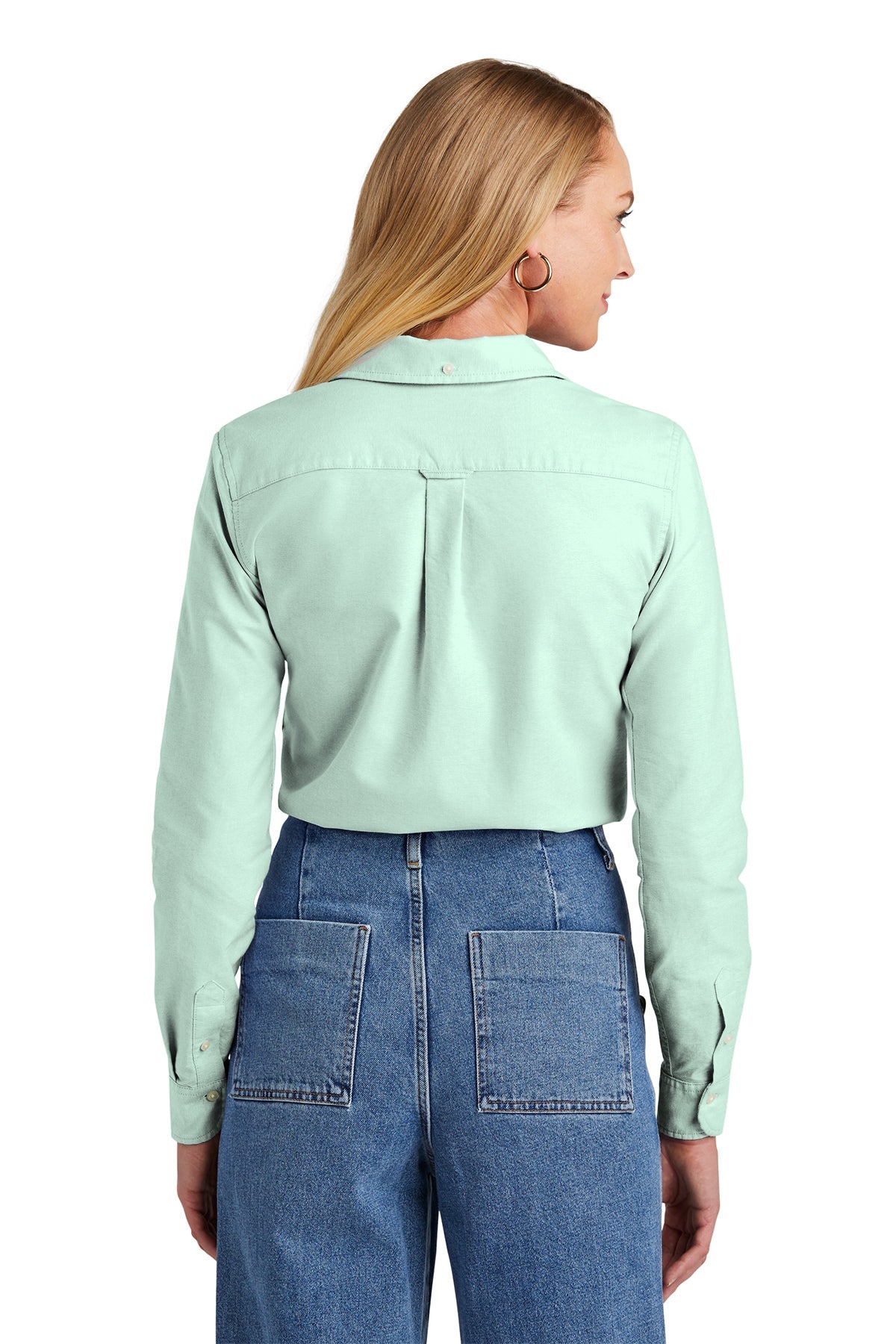 Brooks Brothers Women's Casual Oxford Cloth Shirt - Soft Mint Green Button Down Top for Work, Office & Everyday Wear