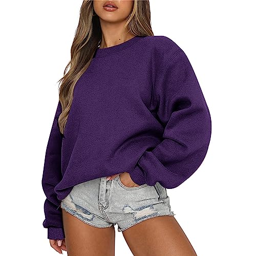 02-purple?crew Neck Sweatshirt