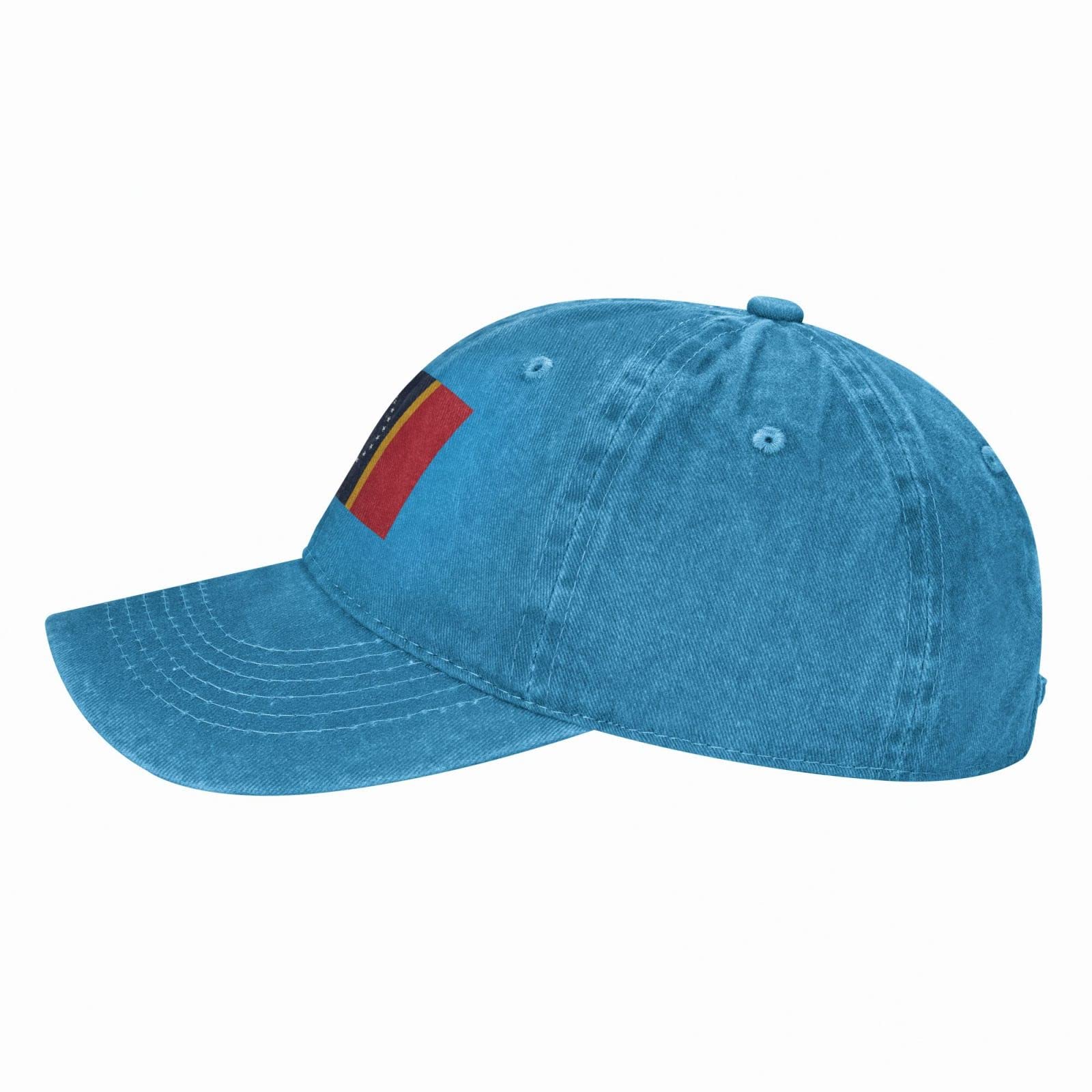 Mississippi State Flag Denim Trucker Hat - Adjustable Baseball Cap for Men & Women - Black & Blue - Perfect for Outdoor Activities, Sports & Casual Wear