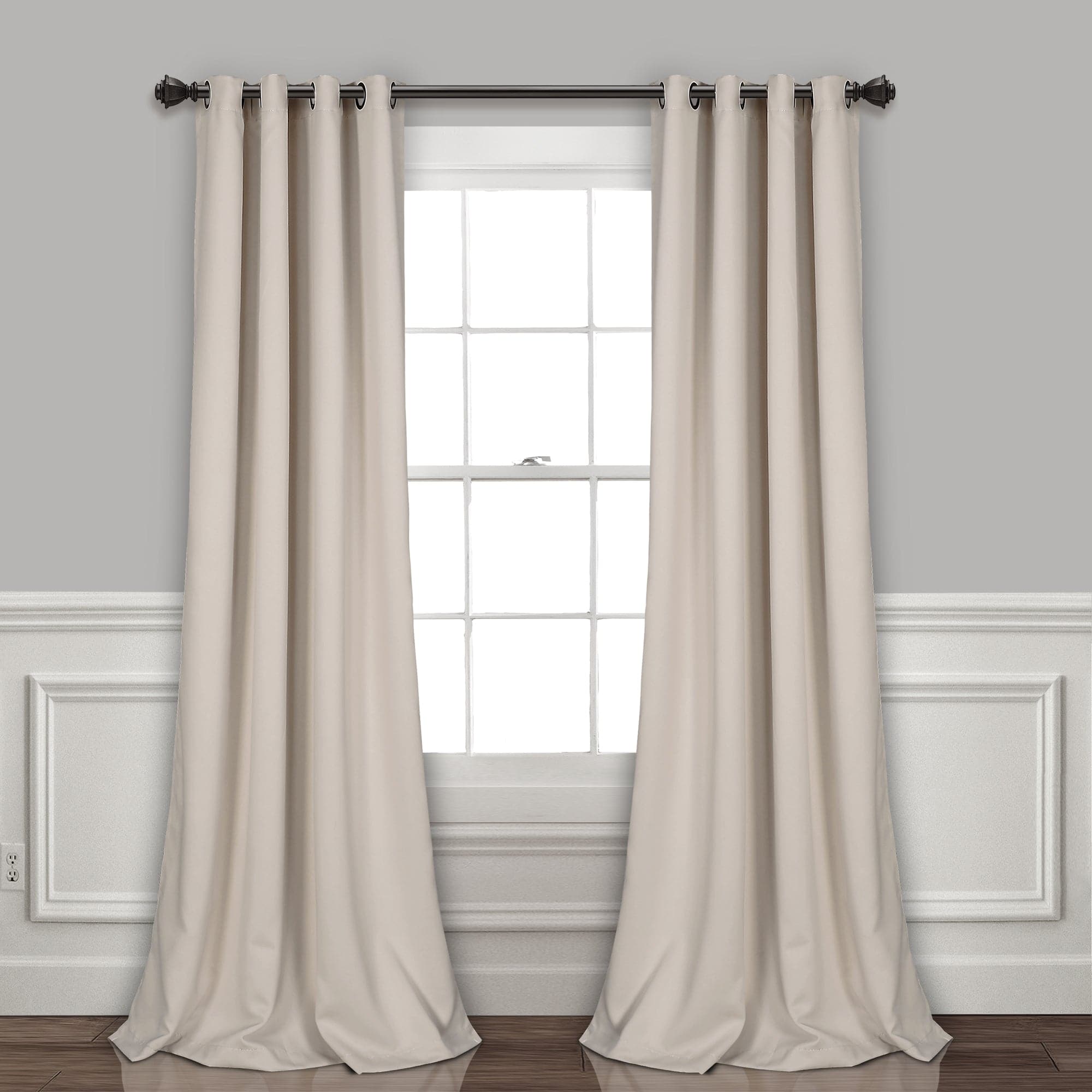 Thermal Insulated Blackout Curtains for Bedroom - Noise Reducing Grommet Window Panels Set, Energy Saving & Light Blocking for Home, Office, Nursery - 2 Panels (52x84 Inches, Black)
