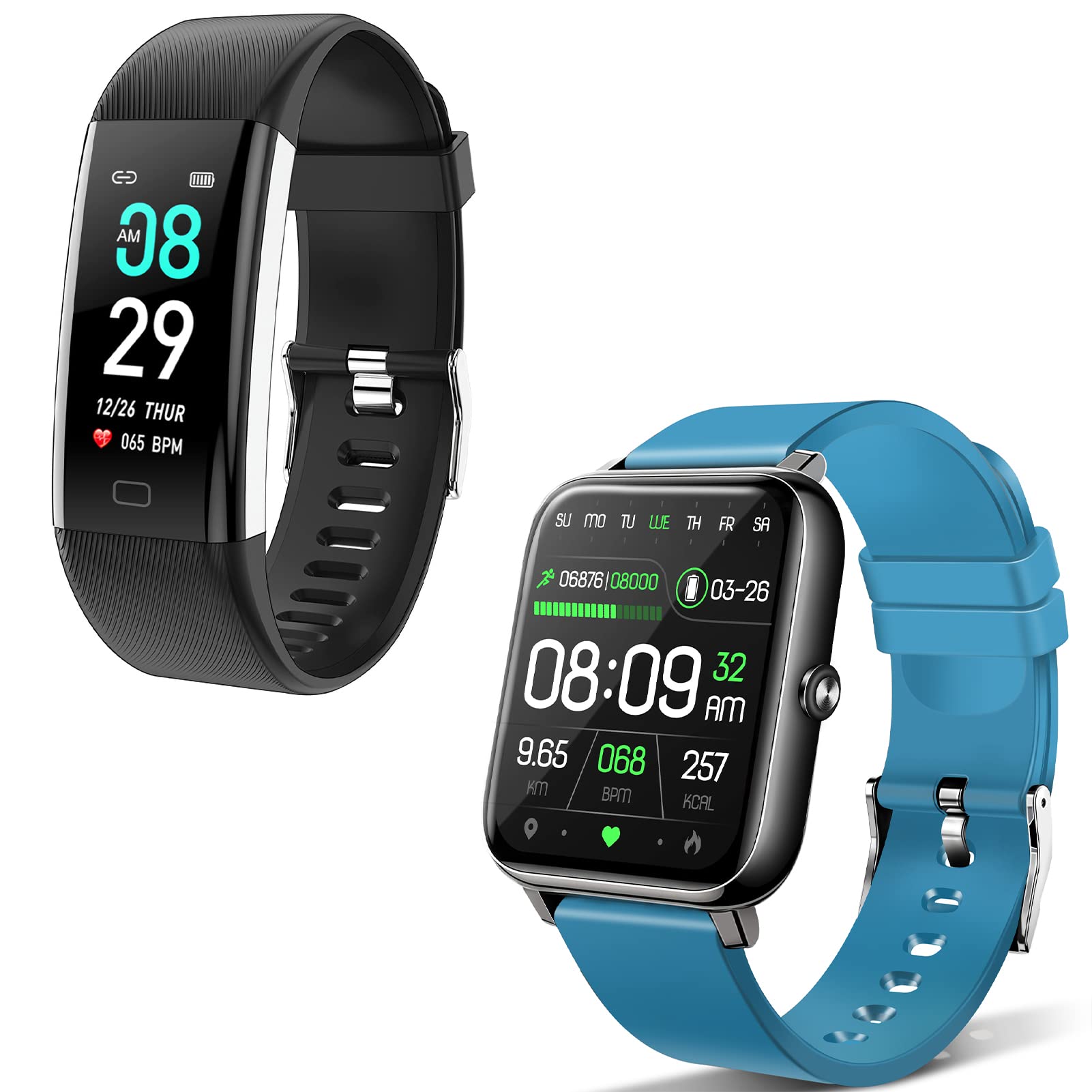 ANCwear Smart Watch with Fitness Tracker - Waterproof Activity Tracker for Women & Men, Heart Rate Monitor, Step Counter, Sleep Tracking - Compatible with Android & iPhone (Perfect for Running, Gym & Daily Use)