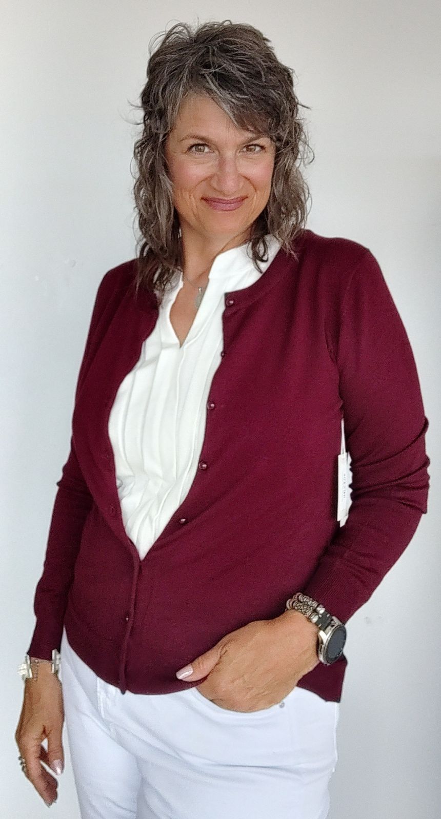 Stylish Burgundy Cardigan for Women - Soft Knit Long Sleeve Open Front Sweater | Perfect for Fall, Winter & Office Wear