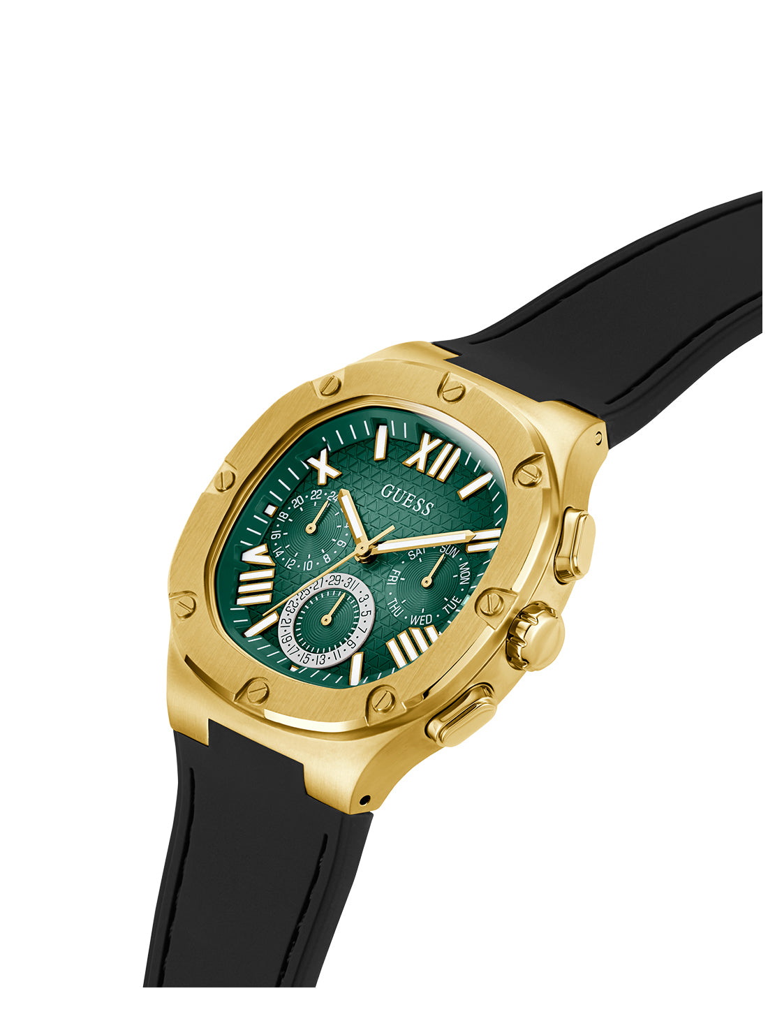 Premium Green Gold Headline Silicone Watch for Men & Women - Stylish Unisex Sports Watch for Running, Swimming & Outdoor Activities