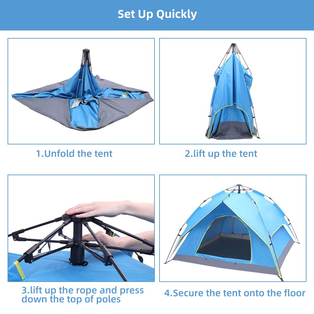 Waterproof Windproof Family Camping Tent - Large Dome Tent with Rainfly, Mesh Windows & Wide Door - Easy Setup & Portable with Carry Bag - Perfect for Outdoor Adventures, Backpacking & Family Camping Trips