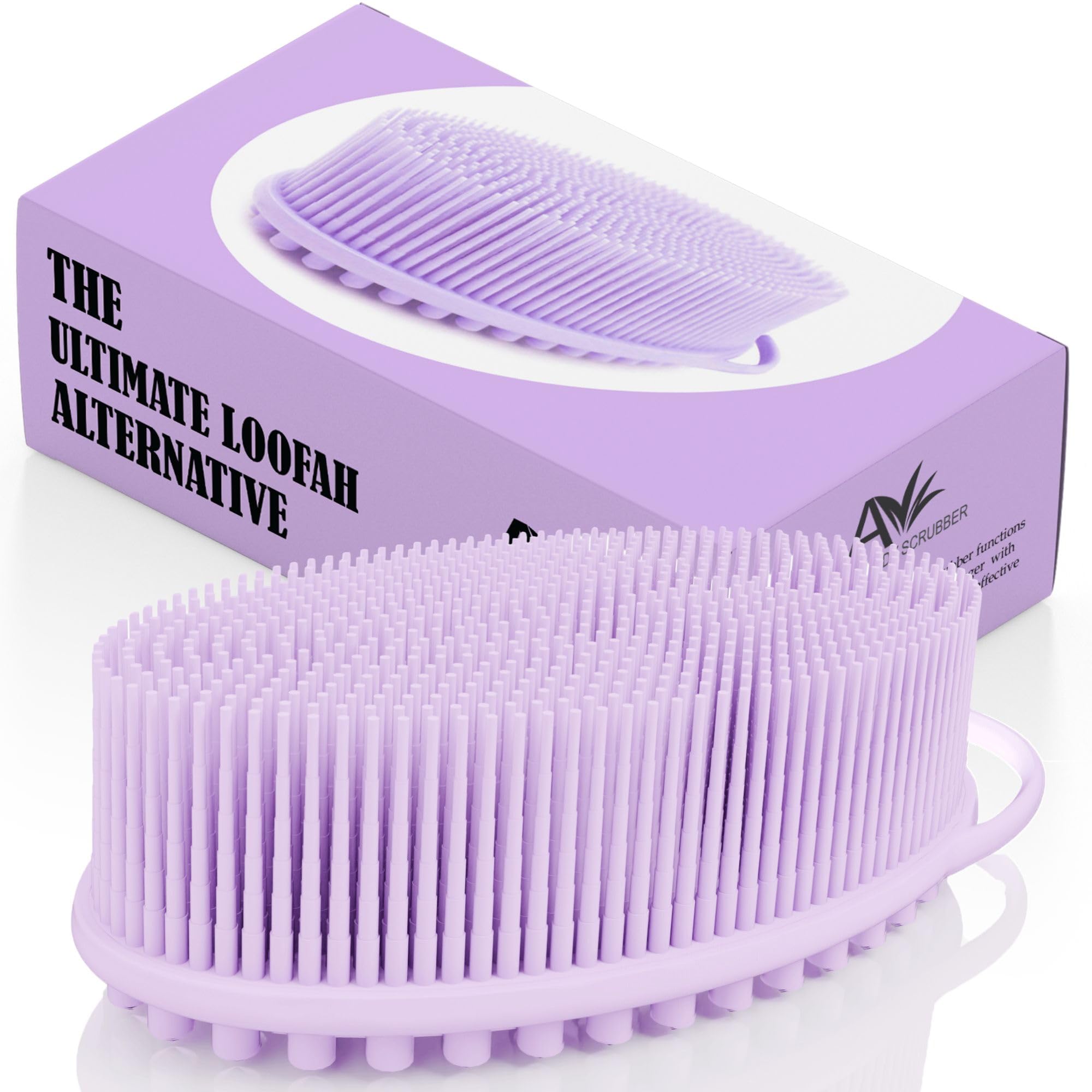Avilana Silicone Body Scrubber – Dual-Sided Exfoliator for Men & Women, Gentle Loofah Alternative, Easy-to-Clean Silicone Shower Scrubber for Smooth Skin – Perfect for Daily Shower & Spa Use