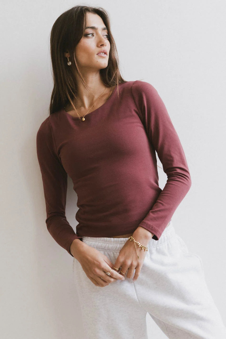 Kendra Basic Top in Berry - Women's Casual Short Sleeve T-Shirt for Everyday Wear | Perfect for Work, Weekend & Summer Outfits | FINAL SALE
