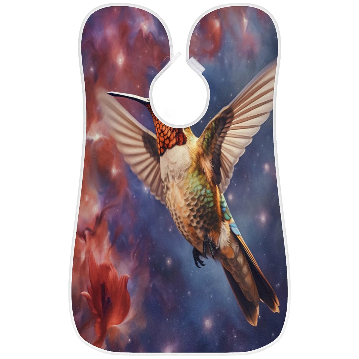 Hummingbird Outer Space Beard Shaving Bib for Men - Waterproof Hair Dye Apron & Barber Cape for Haircut, Beard Trimming & Makeup - Sink Hair Catcher & Grooming Accessory (Great Gift for Barbers & Stylists) - Perfect for Home Grooming, Salon Use & DIY Hair Coloring