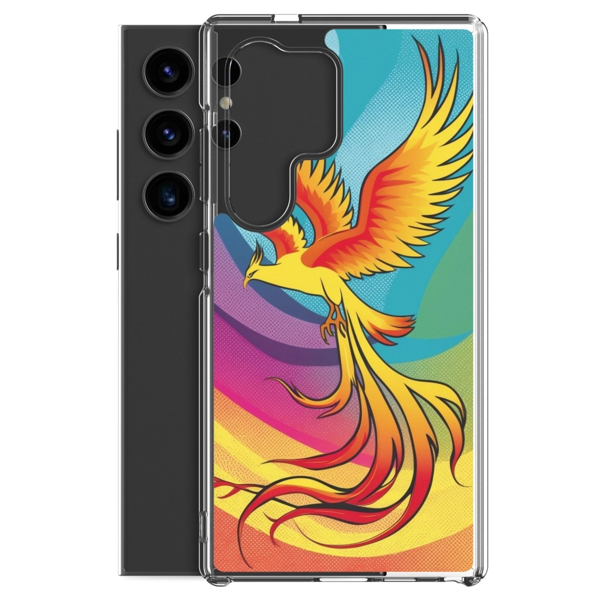 Premium Clear Phone Case for Samsung Galaxy Series - Slim Protective Cover with Rising Phoenix Design - Perfect for Everyday Use, Travel & Work