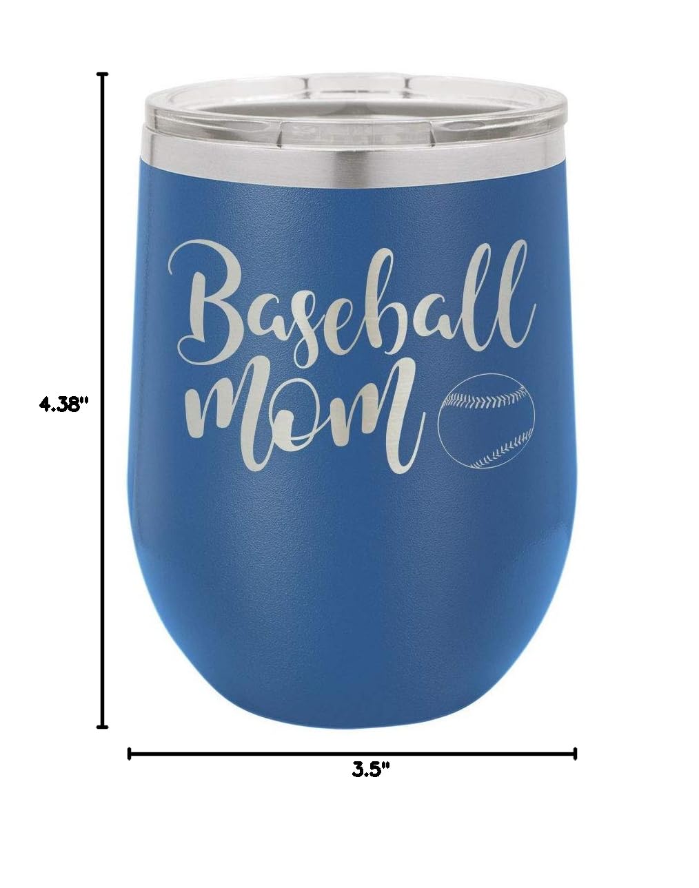 12 oz Insulated Wine Tumbler with Lid - Laser Engraved Baseball Mom Design & Funny Quotes | Perfect Mother's Day Gift for Baseball Lovers | Great for Games, Picnics & Everyday Use | OnlyGifts.com