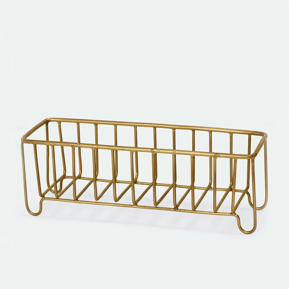 Premium Brass Wire Storage Basket - Small Organizer for Home, Office & Bathroom | Stylish & Durable Storage Solution