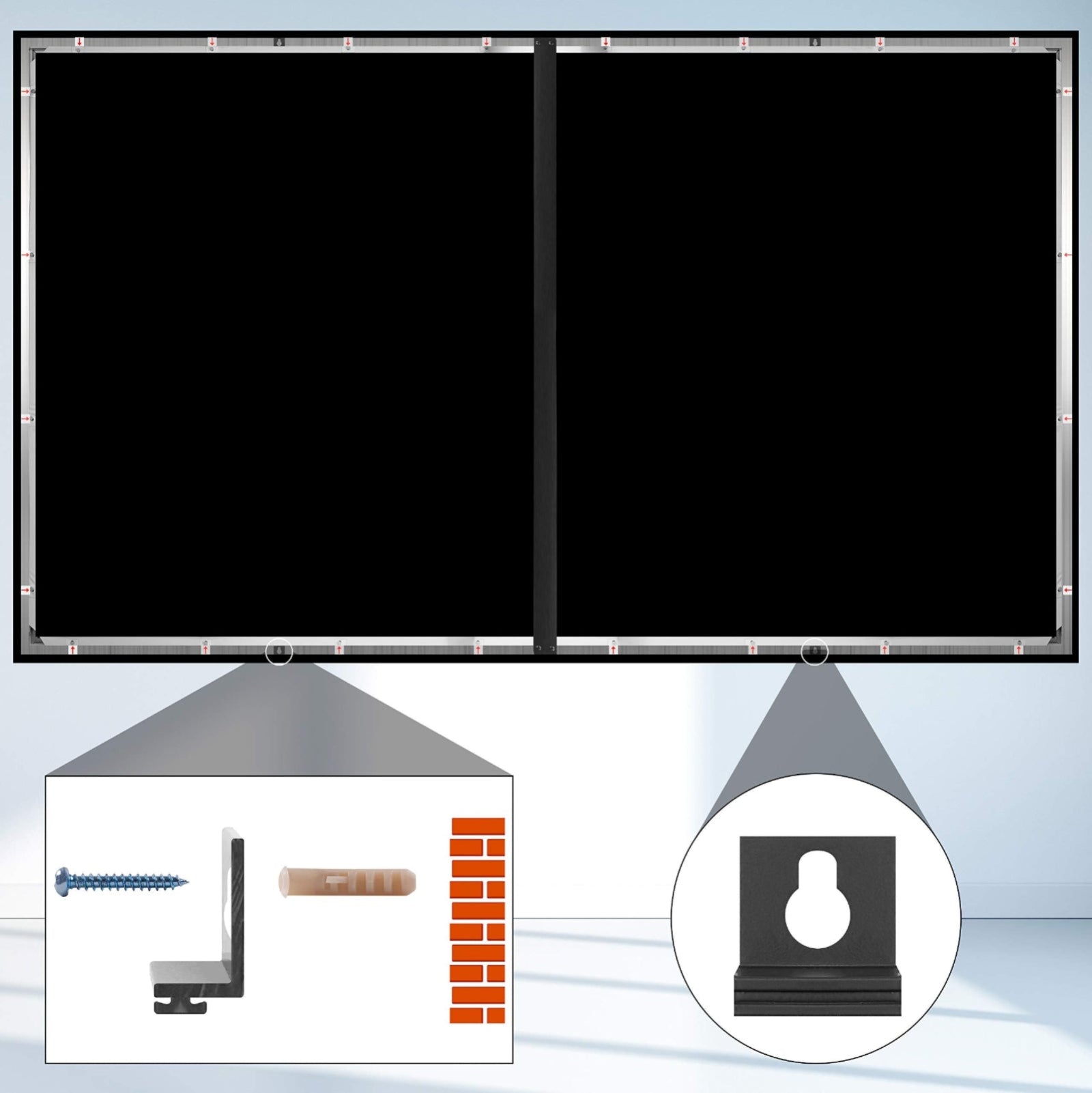 Duronic FFPS120/169 120-Inch Fixed Frame Projector Screen - HD Wall Mountable Home Theater Movie Screen with 16:9 Aspect Ratio | Perfect for Home Cinema, Classroom Presentations & Office Meetings