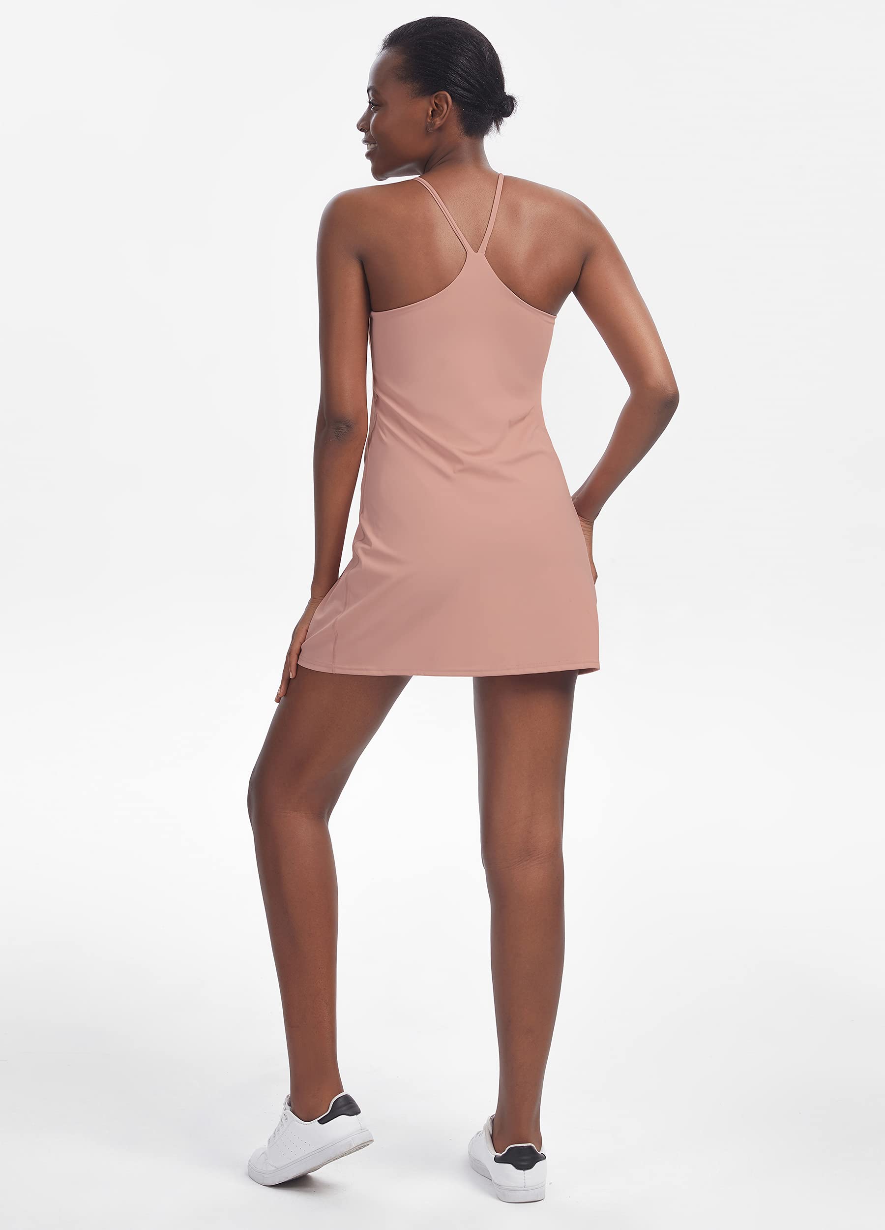 Women's Tennis Dress with Built-in Bra & Shorts - Sleeveless Workout Golf Dress with Pockets | Perfect for Tennis, Golf, Gym & Outdoor Sports Activities