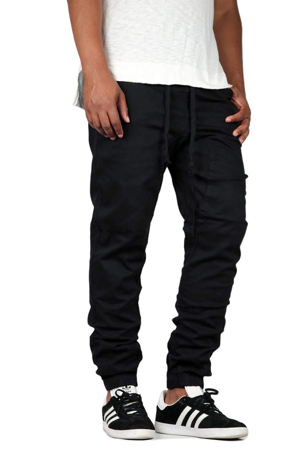 Mersenne Men's Twill Drop Crotch Jogger Pants - Comfortable Casual Lounge Pants for Running, Workout & Streetwear Fashion