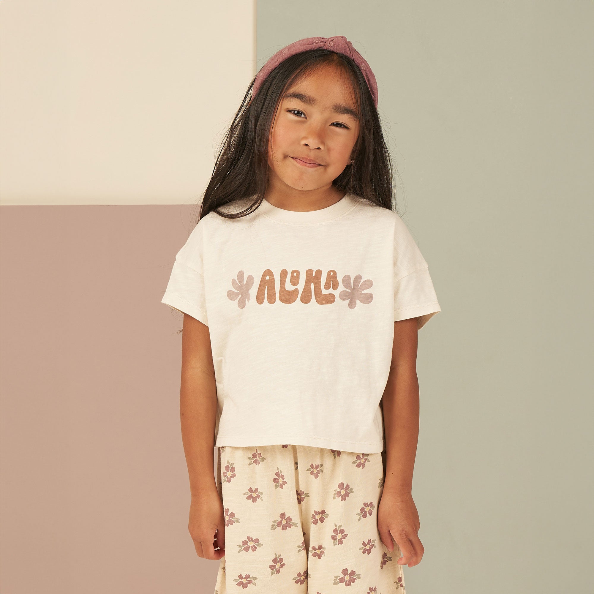 Aloha Boxy Tee - Natural Cotton T-Shirt for Women | Casual Summer Outfit, Beach Vacation & Everyday Wear