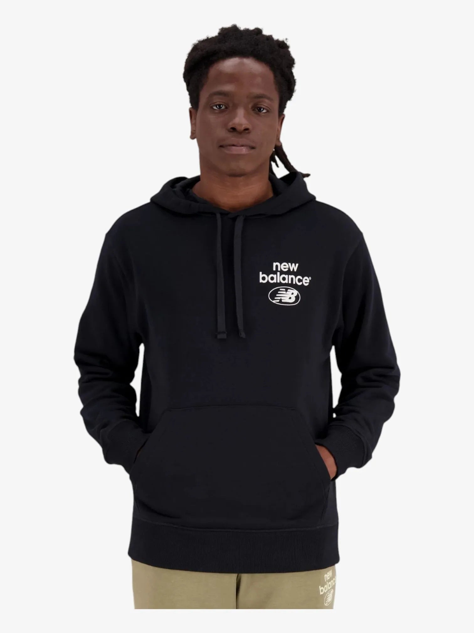 New Balance Essential Reimagined Rustico Black Hoodie - Men's Casual Pullover Sweatshirt for Gym, Running & Streetwear Fashion
