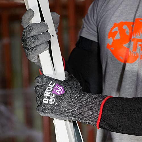 MAGID A6 Cut Resistant Work Gloves - 12 Pairs, Dry Grip Lightweight Polyurethane Coated, Size 5/XXS, Reusable 13-Gauge Hyperon Shell (GPD800) - Ideal for Construction, Warehouse, and Food Processing Safety Work