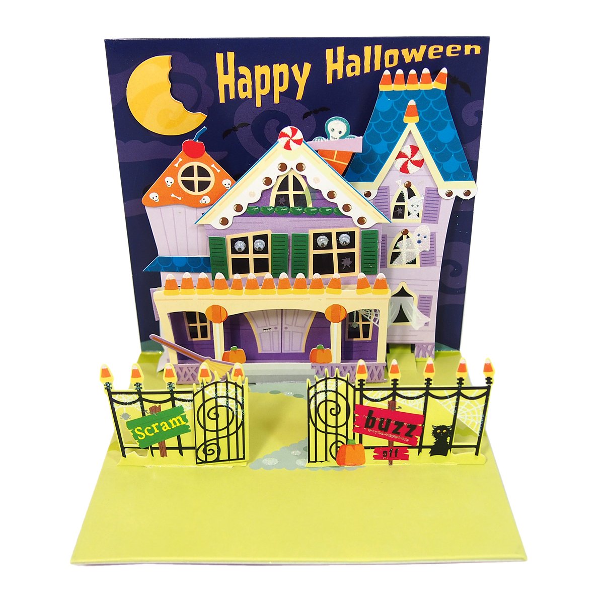 Up With Paper Keep Out Pop-Up Halloween Card - Spooky 3D Greeting Card for Halloween Party Decorations, Trick or Treat Gifts, and Haunted House Invitations