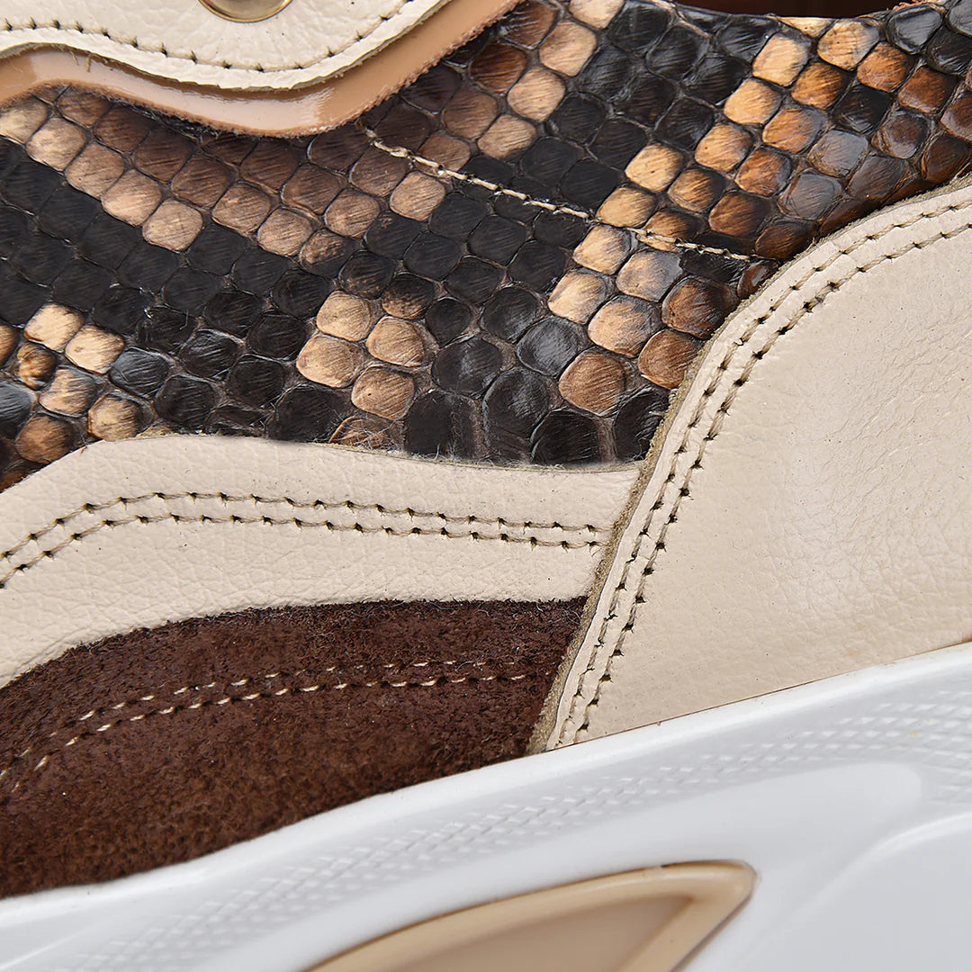 Women's Honey Python Sneakers A09PBVW - Stylish & Comfortable Casual Shoes for Walking, Work & Everyday Wear