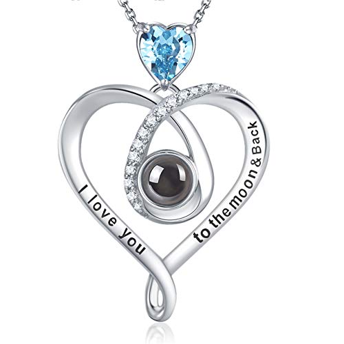 R December Birthstone Blue Topaz Necklace