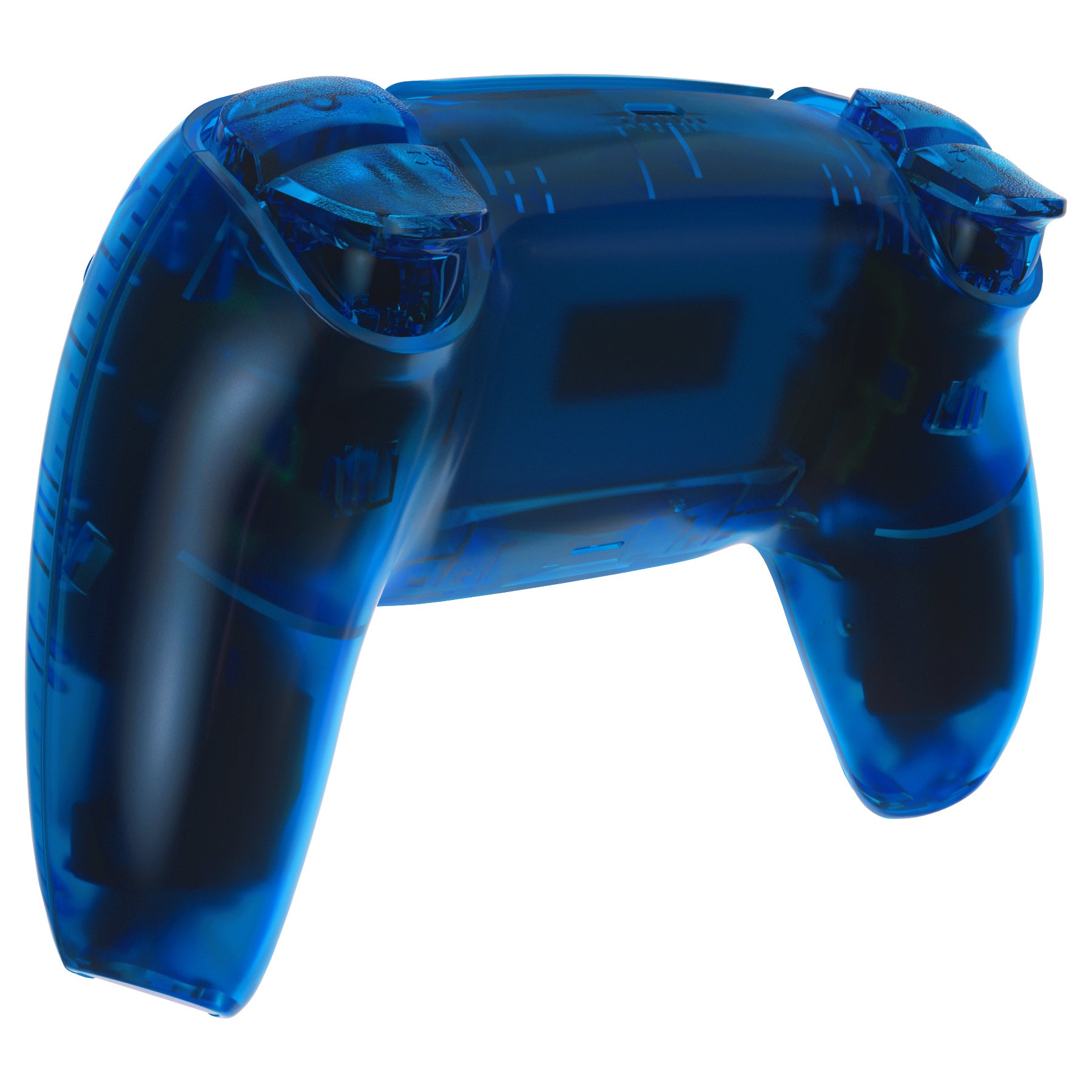 eXtremeRate Clear Blue PS5 Controller Shell Replacement - Full Housing Set with Action Buttons & Touchpad Cover for BDM-030/040/050 & QPFM5004G3 Models | Custom Gaming Accessory for Enhanced PS5 Experience