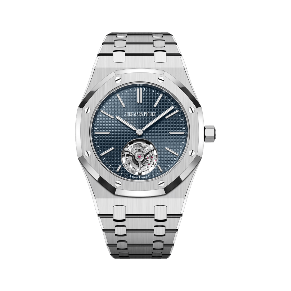 Audemars Piguet Royal Oak Flying Tourbillon 26670ST Ultra-Thin Stainless Steel Watch with Blue Dial - Luxury Timepiece for Business Meetings & Special Occasions