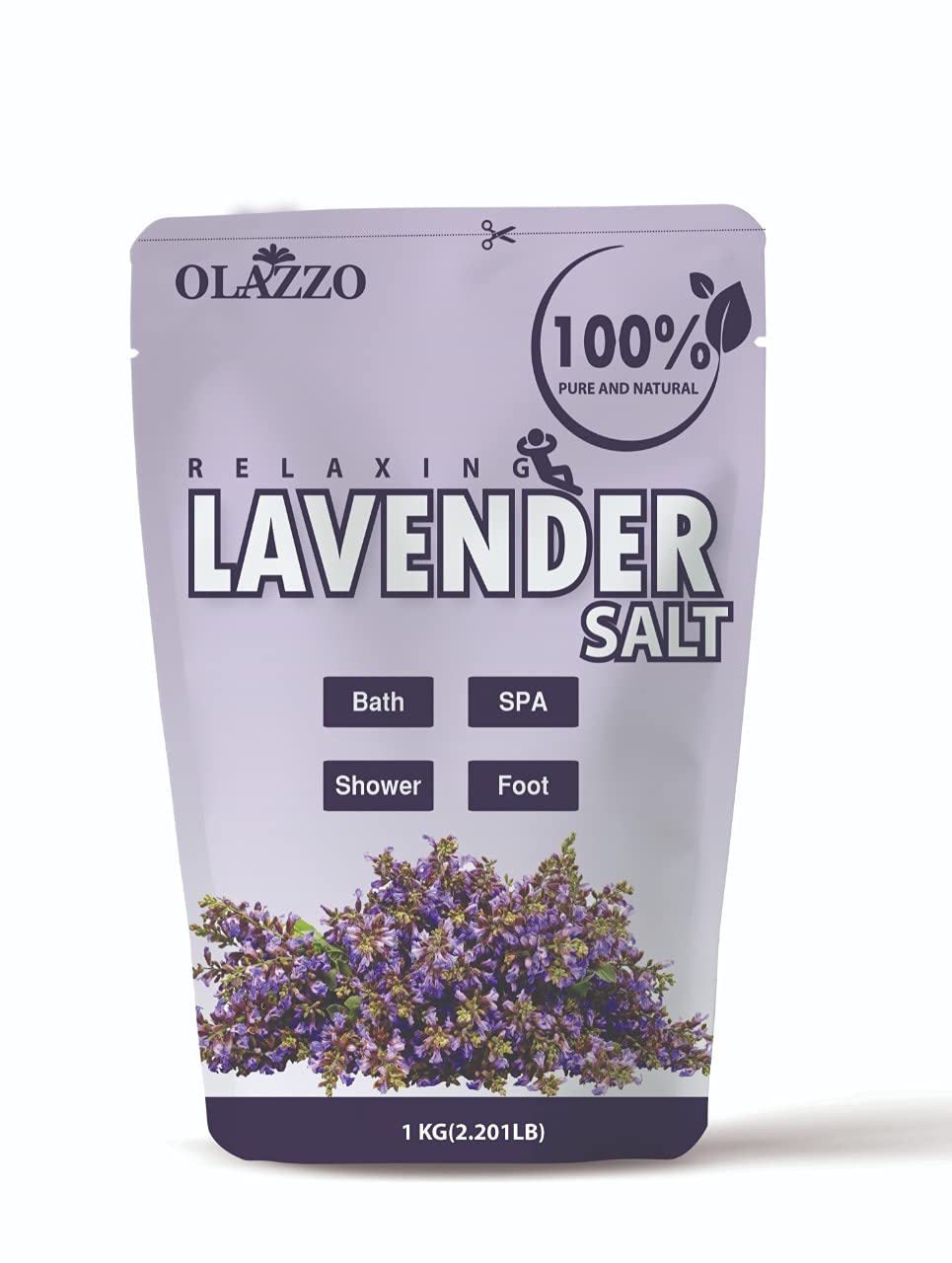 Pure Lavender Essential Oil & Epsom Salt - 100% Natural for Hair, Skin, Face Care, Relaxation & Aromatherapy (1kg) - Perfect for Bath Soak, Massage, Diffuser & Sleep Aid
