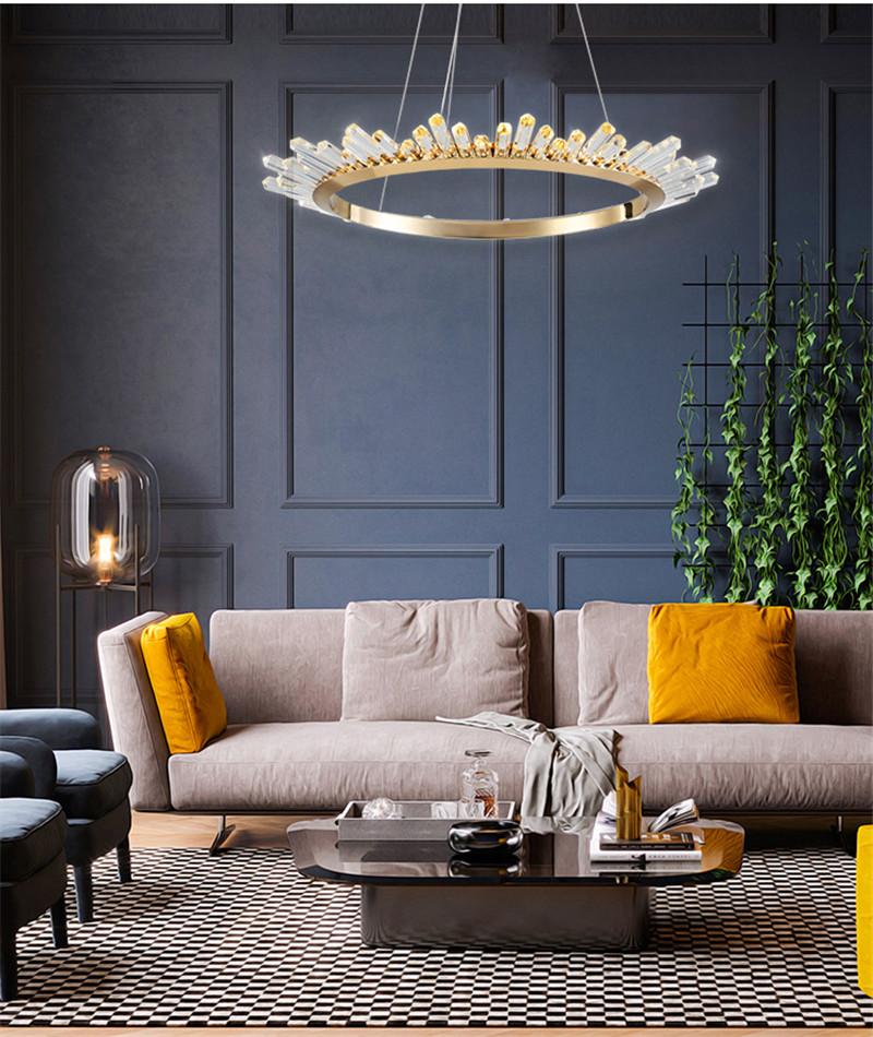 Elegant Round Crystal Polygonal Chandelier - Modern Ceiling Light Fixture for Dining Room, Living Room, Bedroom & Entryway Decor