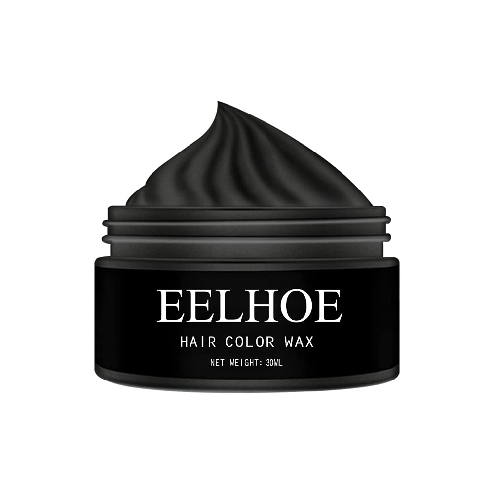 Temporary Hair Color Wax for Men & Women - DIY Fashion Hair Wax in Black, Silver & White | Non-Permanent Hair Dye for Dark Hair | Perfect for Parties, Cosplay & Halloween Costumes | Quick Wash Out Hair Paint Wax for Styling & Creative Looks