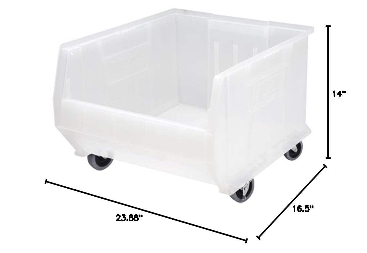 Quantum Storage Systems QUS964MOBCL Hulk Mobile Heavy Duty Clear Storage Bins 24